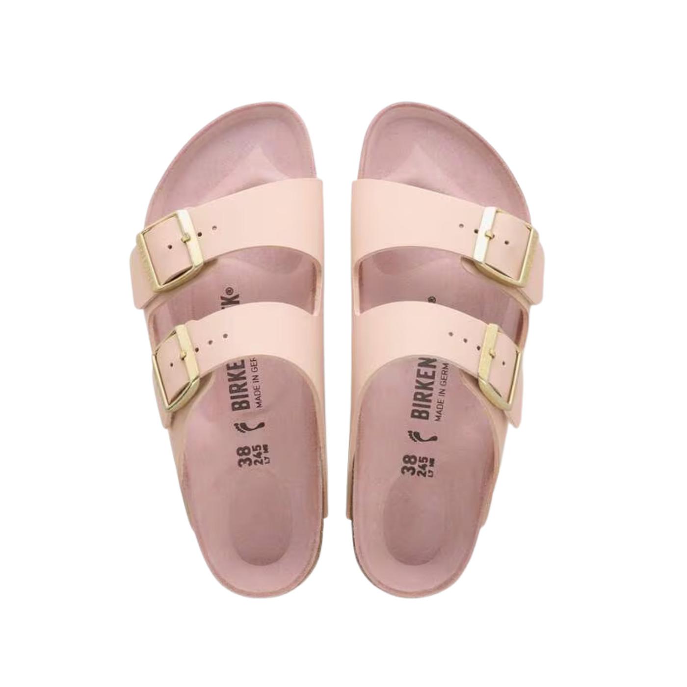 Birkenstock Arizona Triple Pink sandalo donna in Birko-Flor rosa con doppia fibbia 