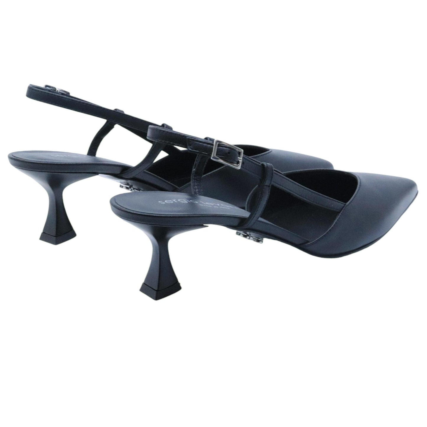 Slingback donna Sergio Levantesi Chantal23 in pelle nera 