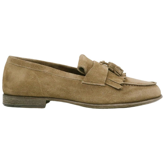 Mocassino uomo Crispiniano 02 in pelle scamosciata taupe 