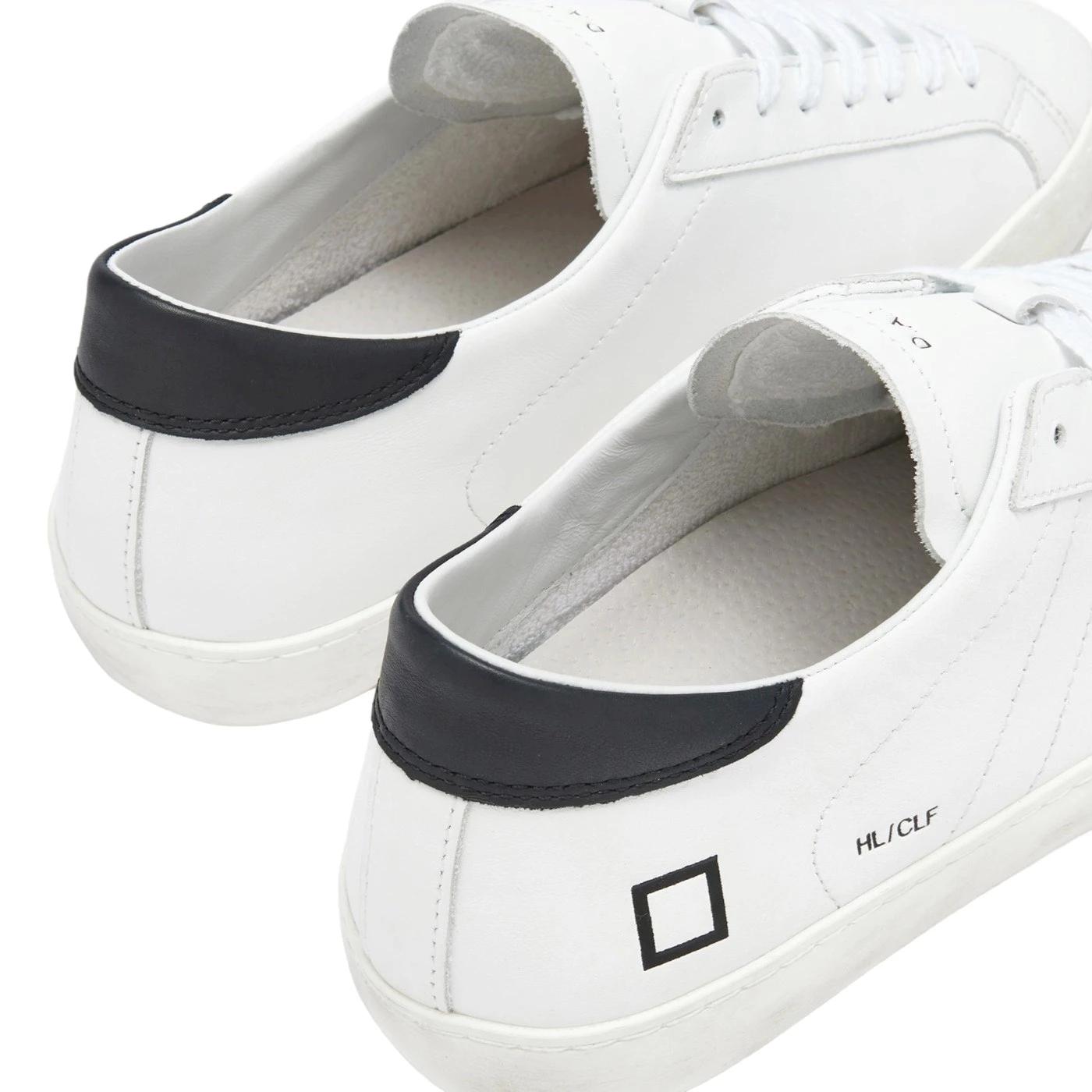 DATE Hill Low Calf White Black HL-CA-WB sneaker uomo in pelle bianca 