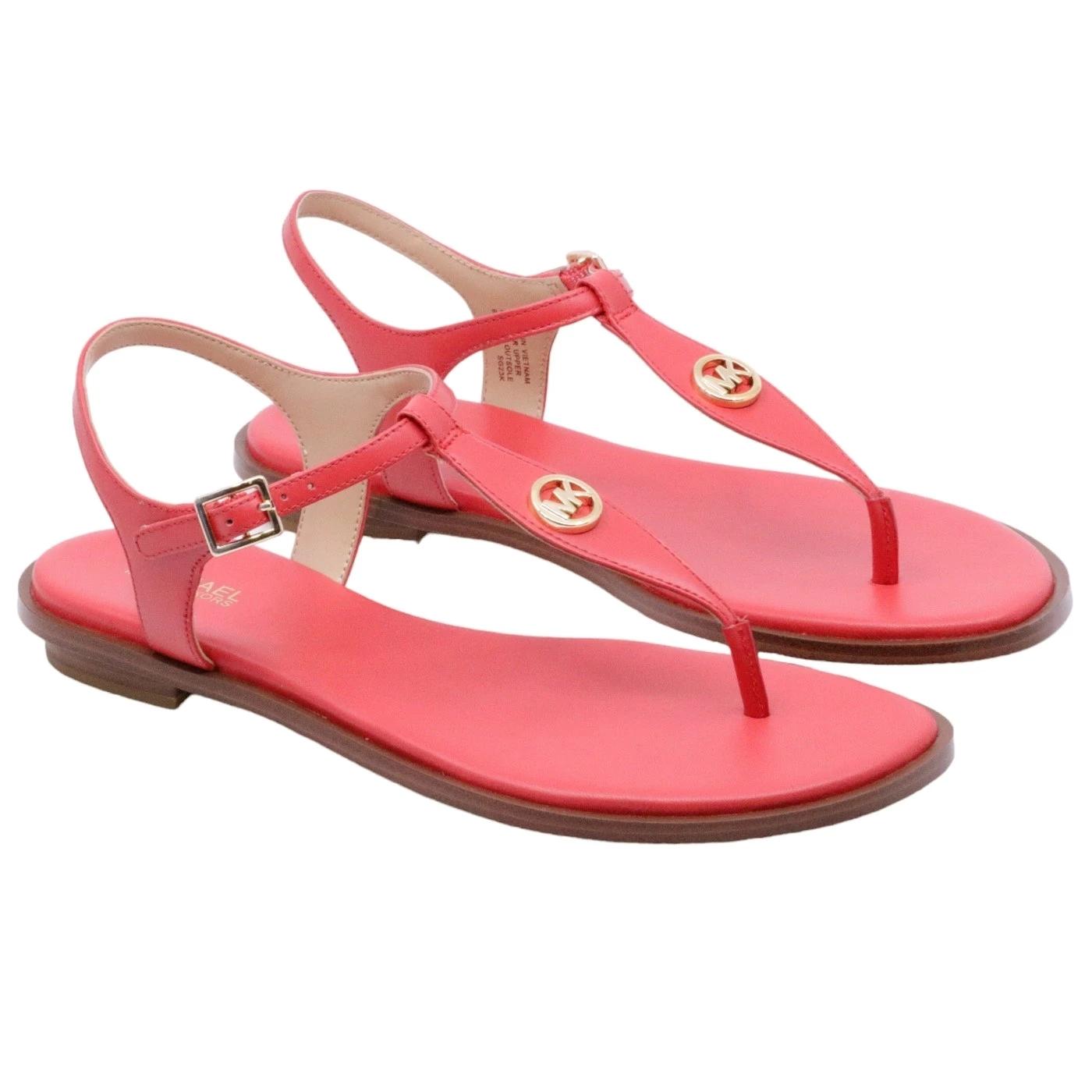 Sandalo infradito Michael Kors Mallory Thong corallo in pelle 