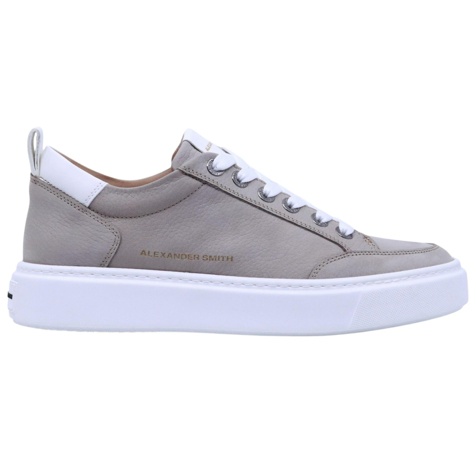 Sneaker uomo Alexander Smith Bond in pelle griga e bianca 