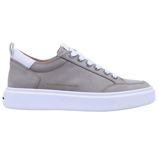Sneaker uomo Alexander Smith Bond in pelle griga e bianca 