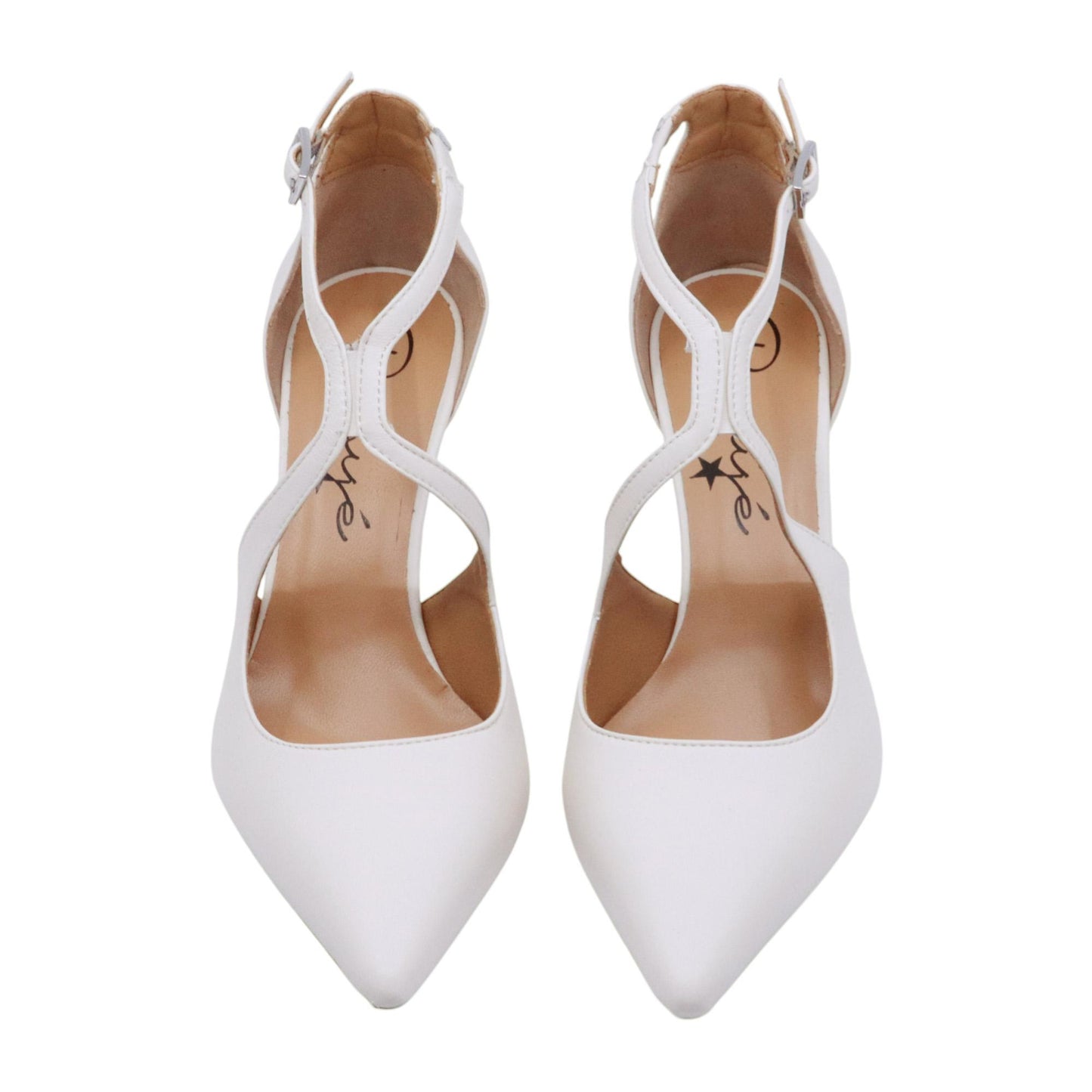 Décolleté donna Ranye Adele in pelle bianca 