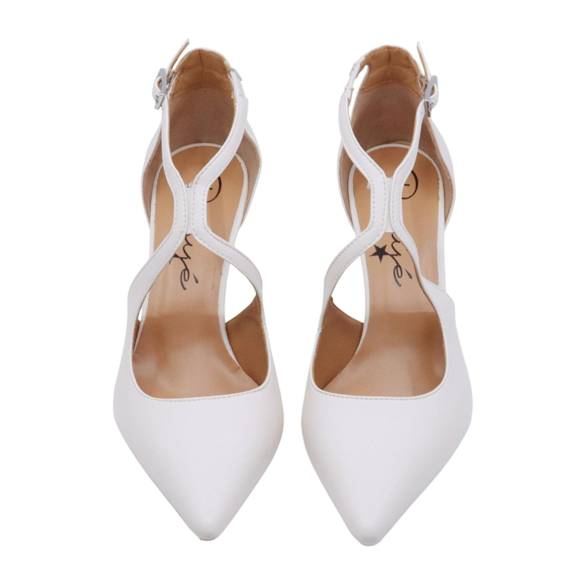 Décolleté donna Ranye Adele in pelle bianca 