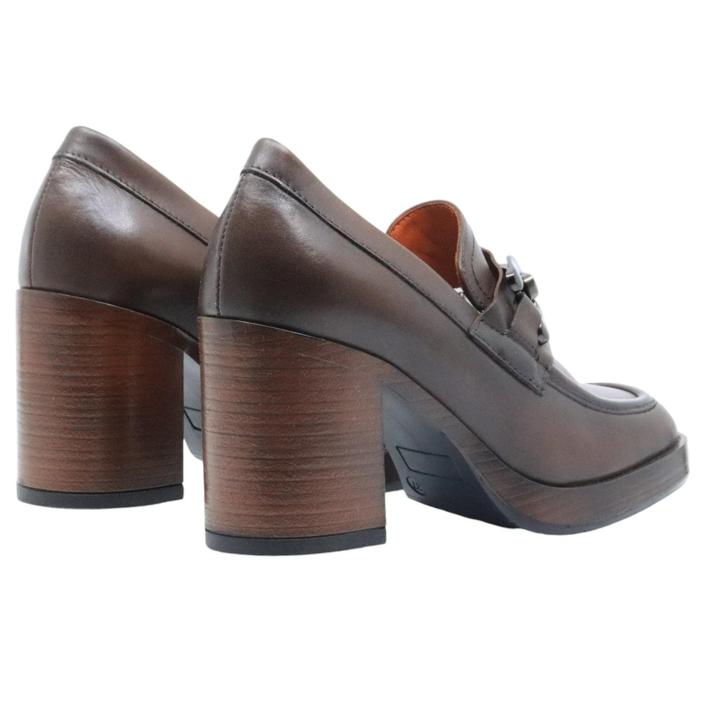 Mocassino con tacco Mjus P96126 da donna in pelle marrone 