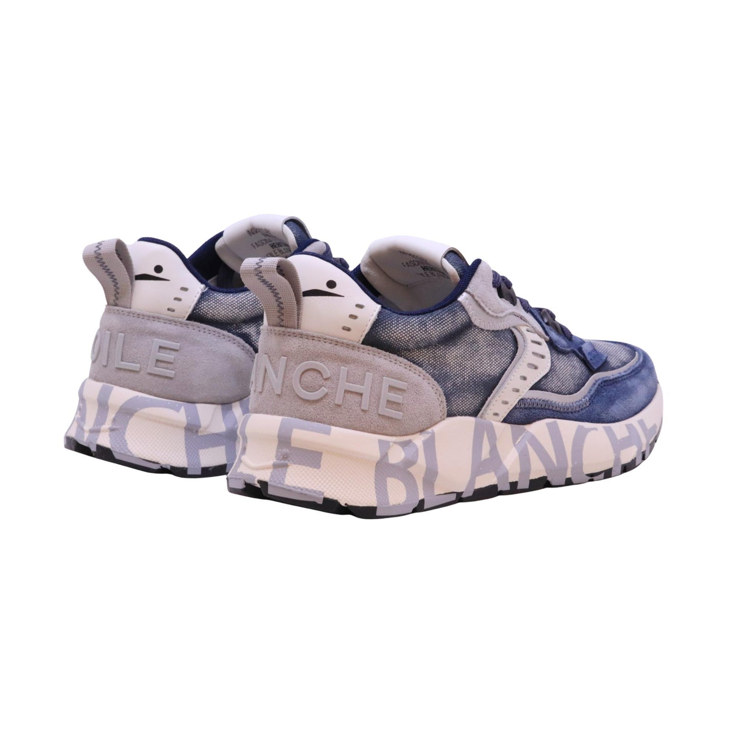 Voile Blanche Club01 sneakers uomo in camoscio e tessuto indaco casual leggere 