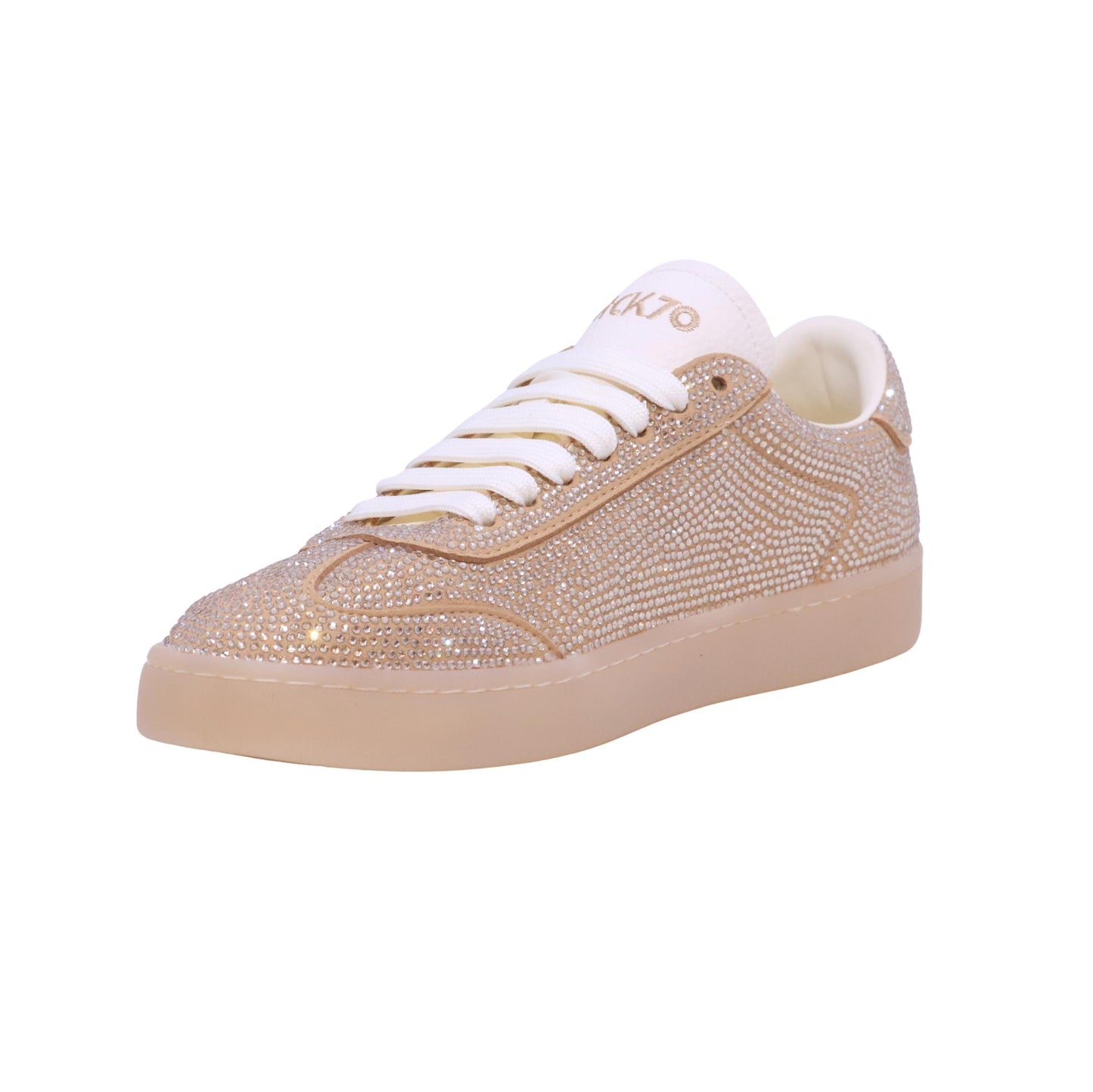 Back 70 108041 sneaker donna in strass oro con fondo vintage 
