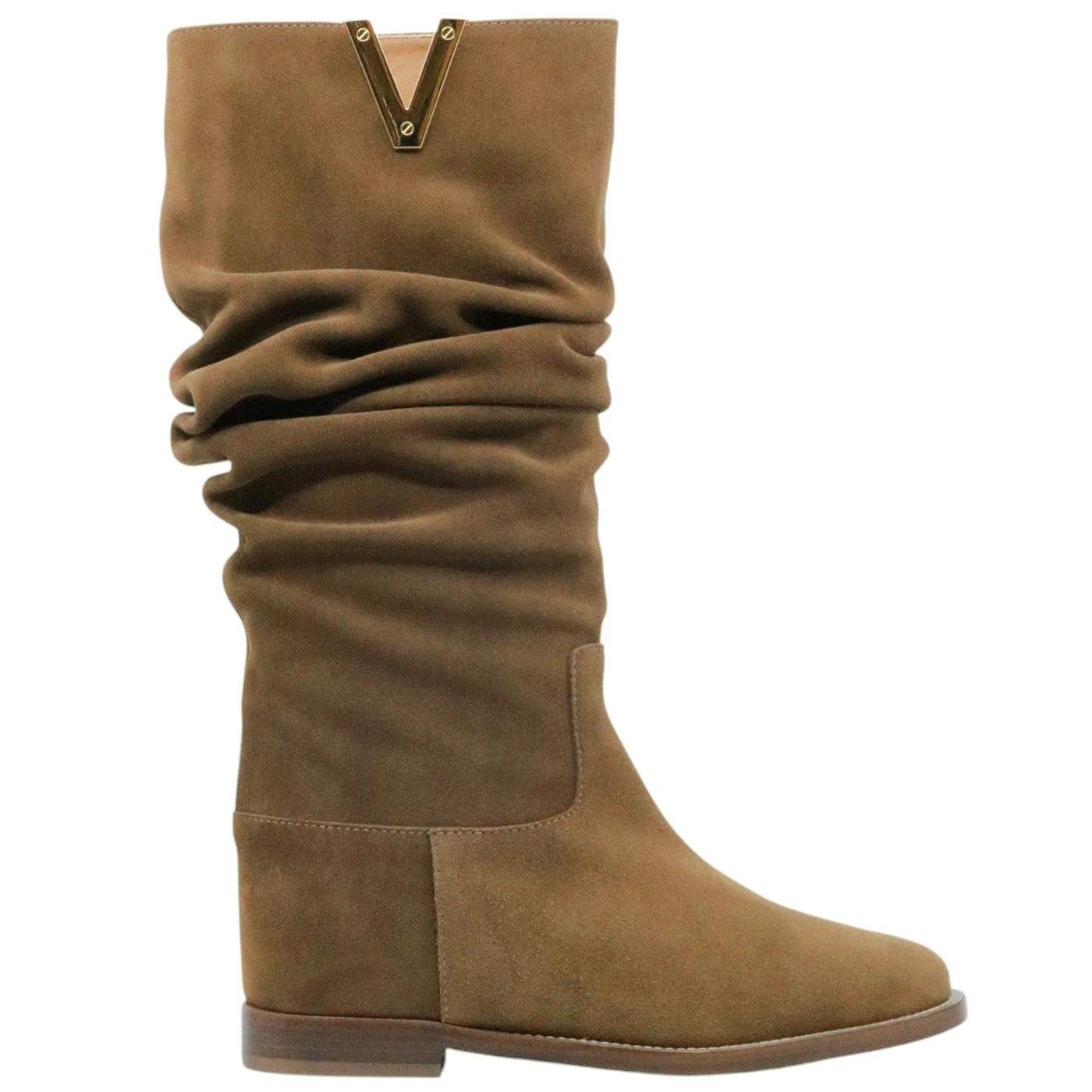 Stivale Via Roma 15 4314 in camoscio marrone mogano 