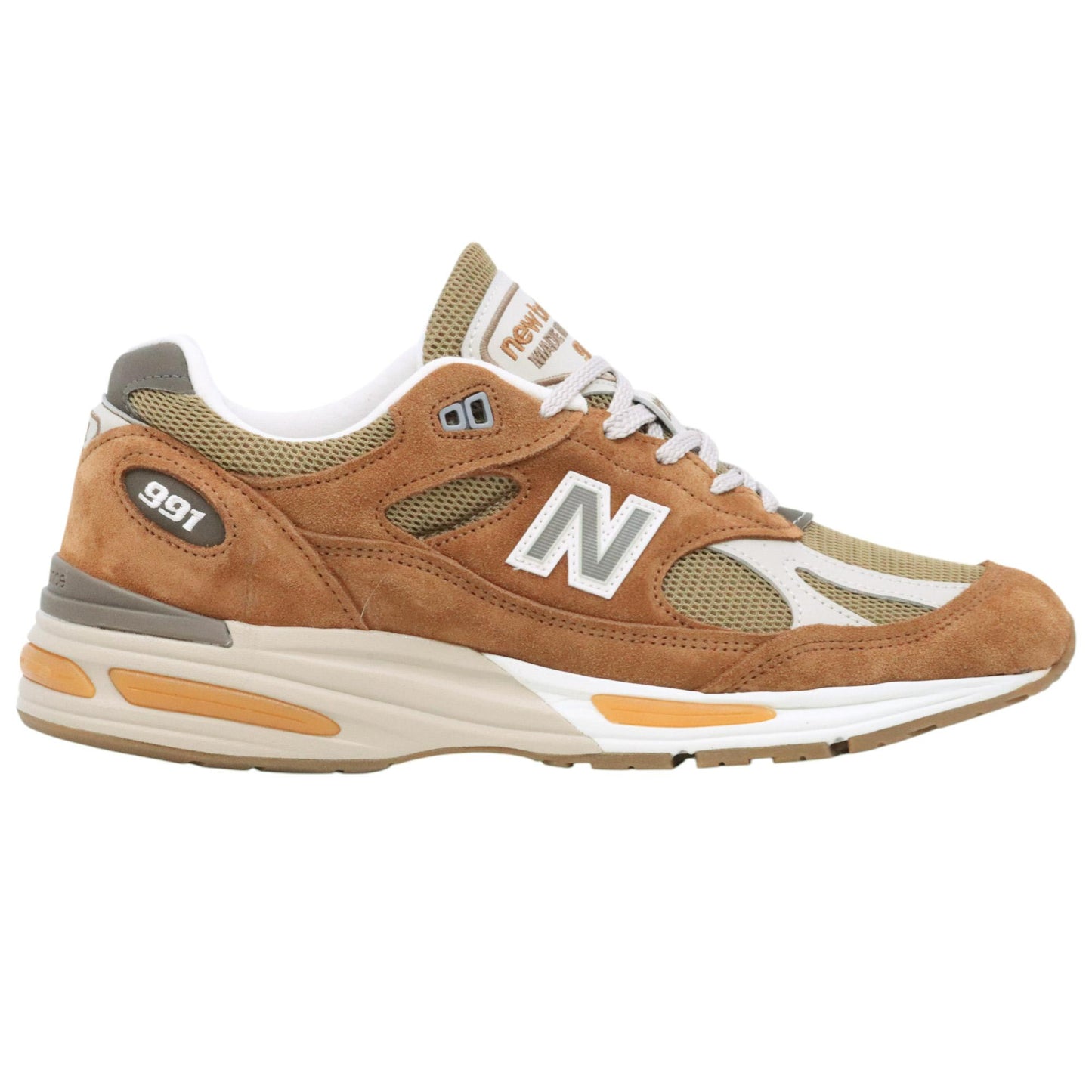 New Balance 991 sneaker uomo in camoscio marrone<BR/> 