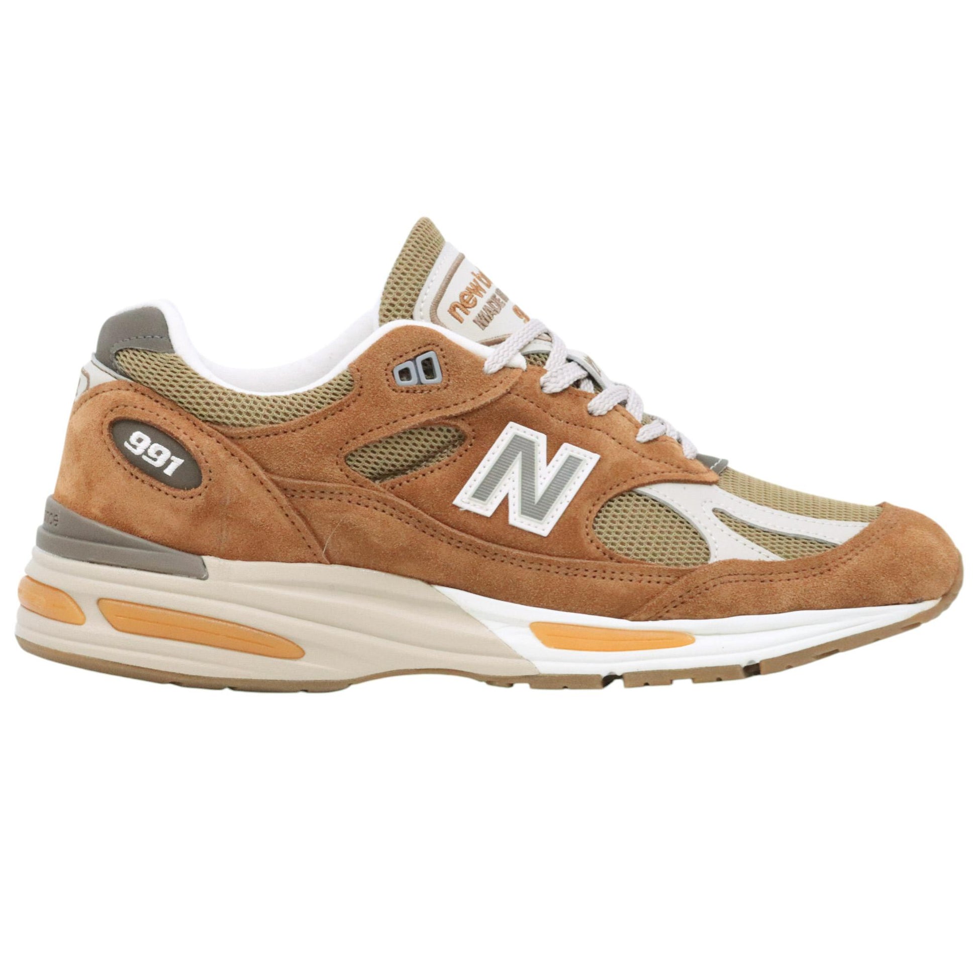 New Balance 991 sneaker uomo in camoscio marrone<BR/> 
