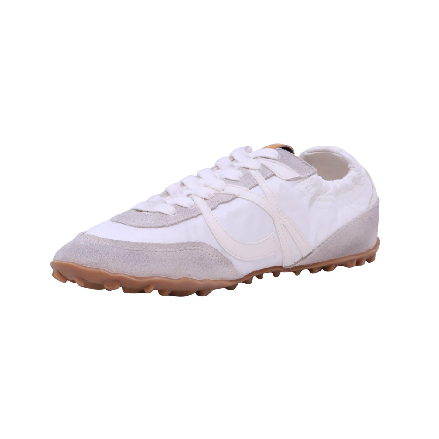 Palomitas Halia sneaker donna in nylon bianco e camoscio grigio 