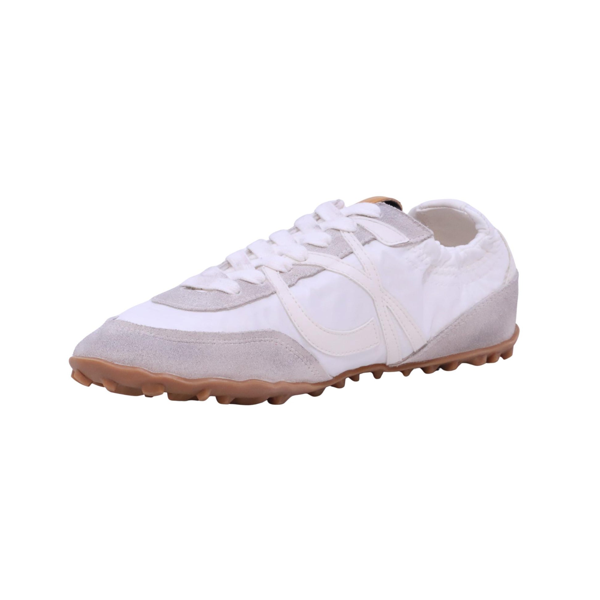 Palomitas Halia sneaker donna in nylon bianco e camoscio grigio 