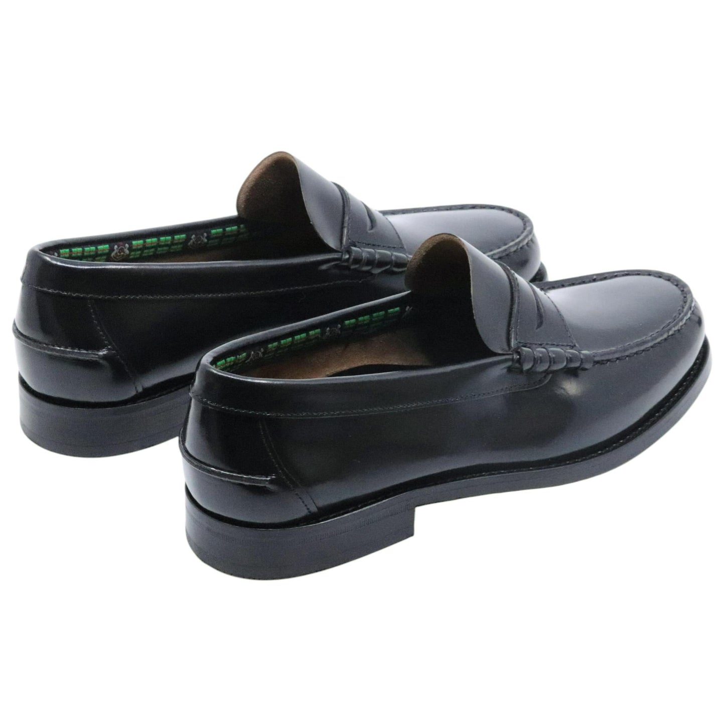 Saxone of Scotland Coll 30 mocassino uomo in pelle Black Shiny fondo cuoio 