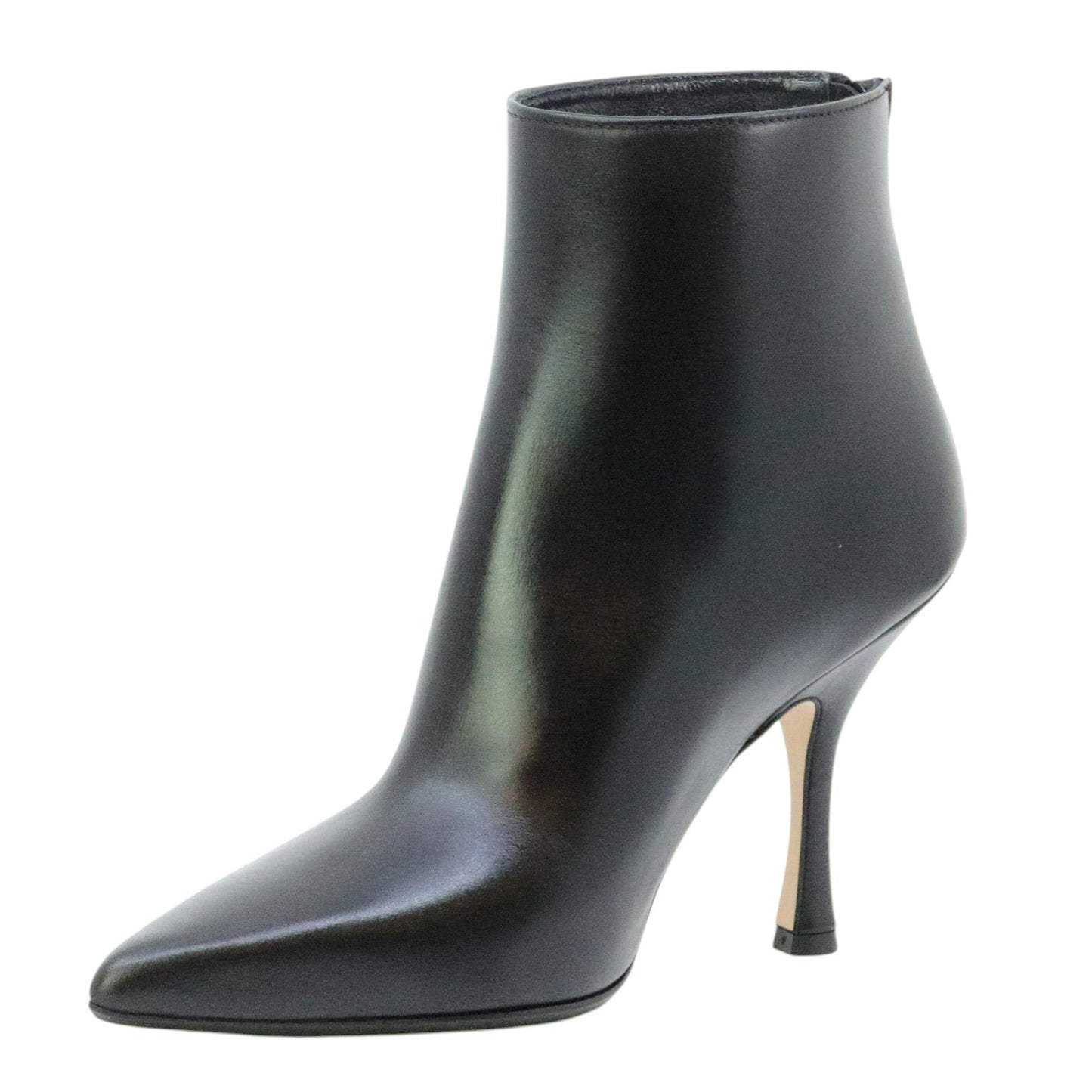 Anna F 9984 tronchetto donna in pelle nera con zip 