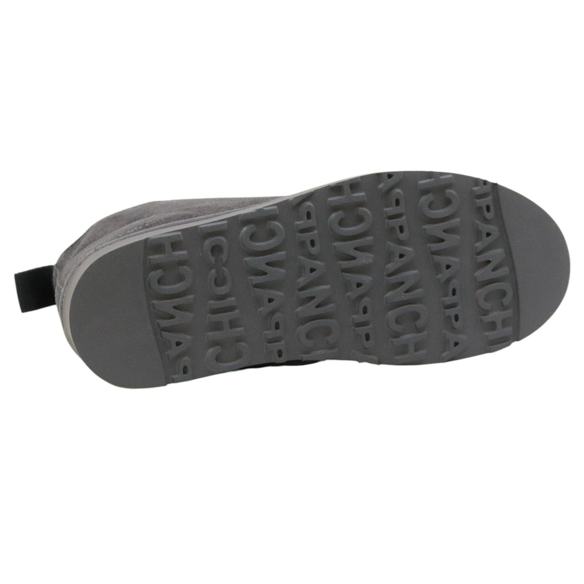 Panchic P001 polacchino uomo in suede antracite e lacci blu 