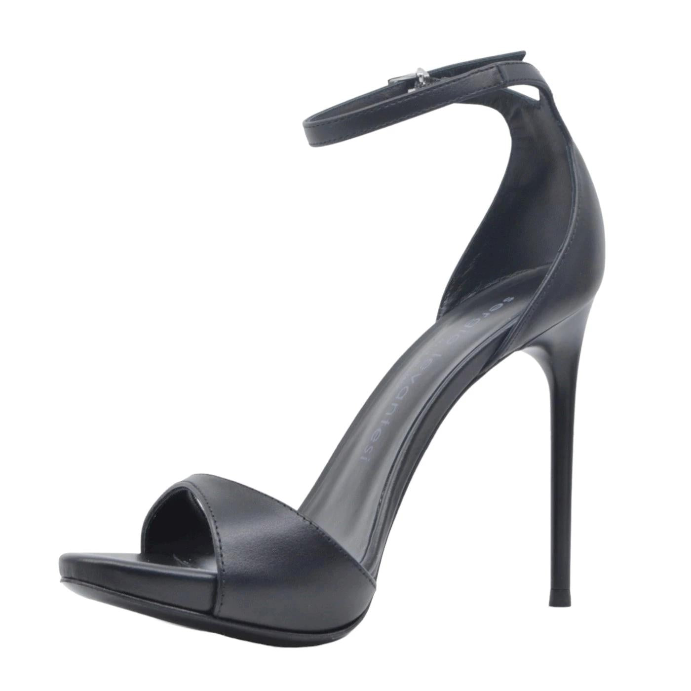 Sandalo con tacco Sergio Levantesi Zuma in pelle nera 