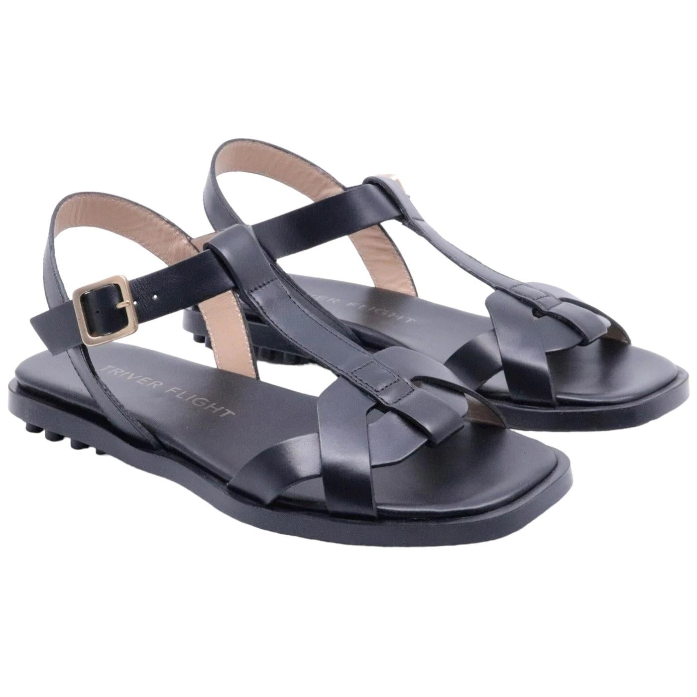 Sandalo Triver Flight da donna realizzato in morbida pelle di colore nero 