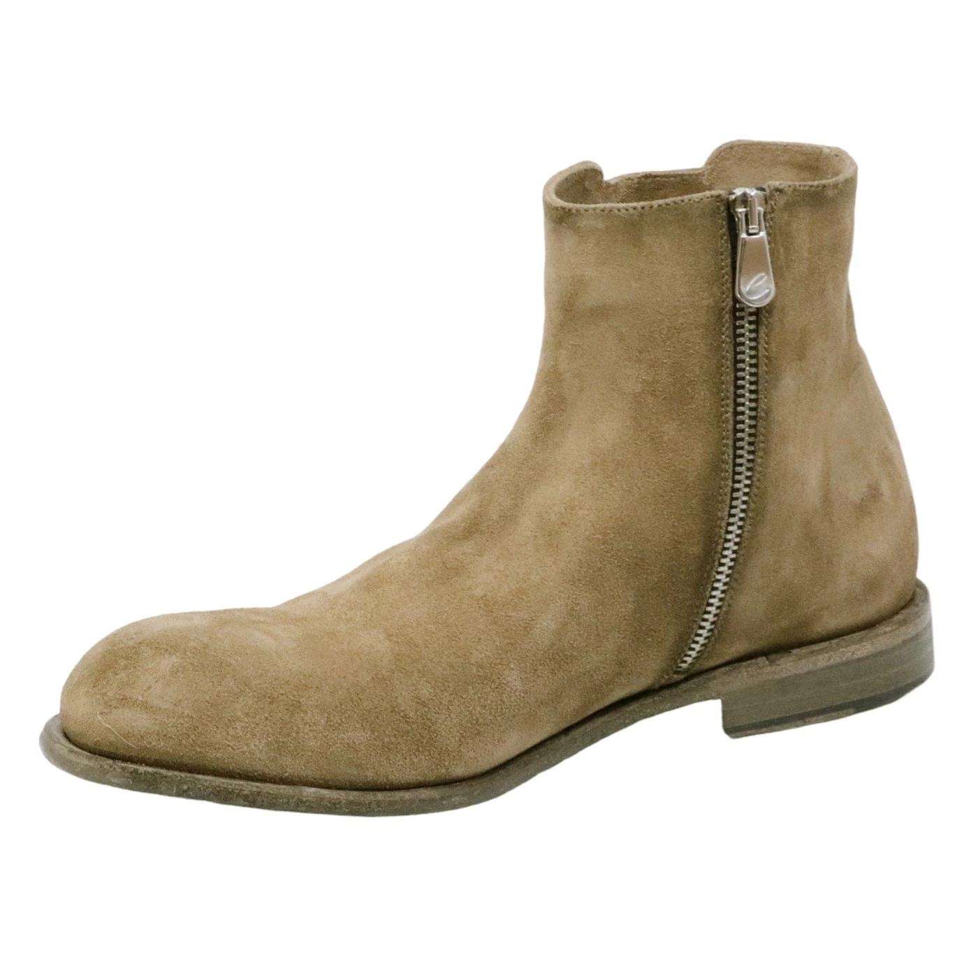 Stivaletto uomo Crispiniano 71 in pelle scamosciata taupe 