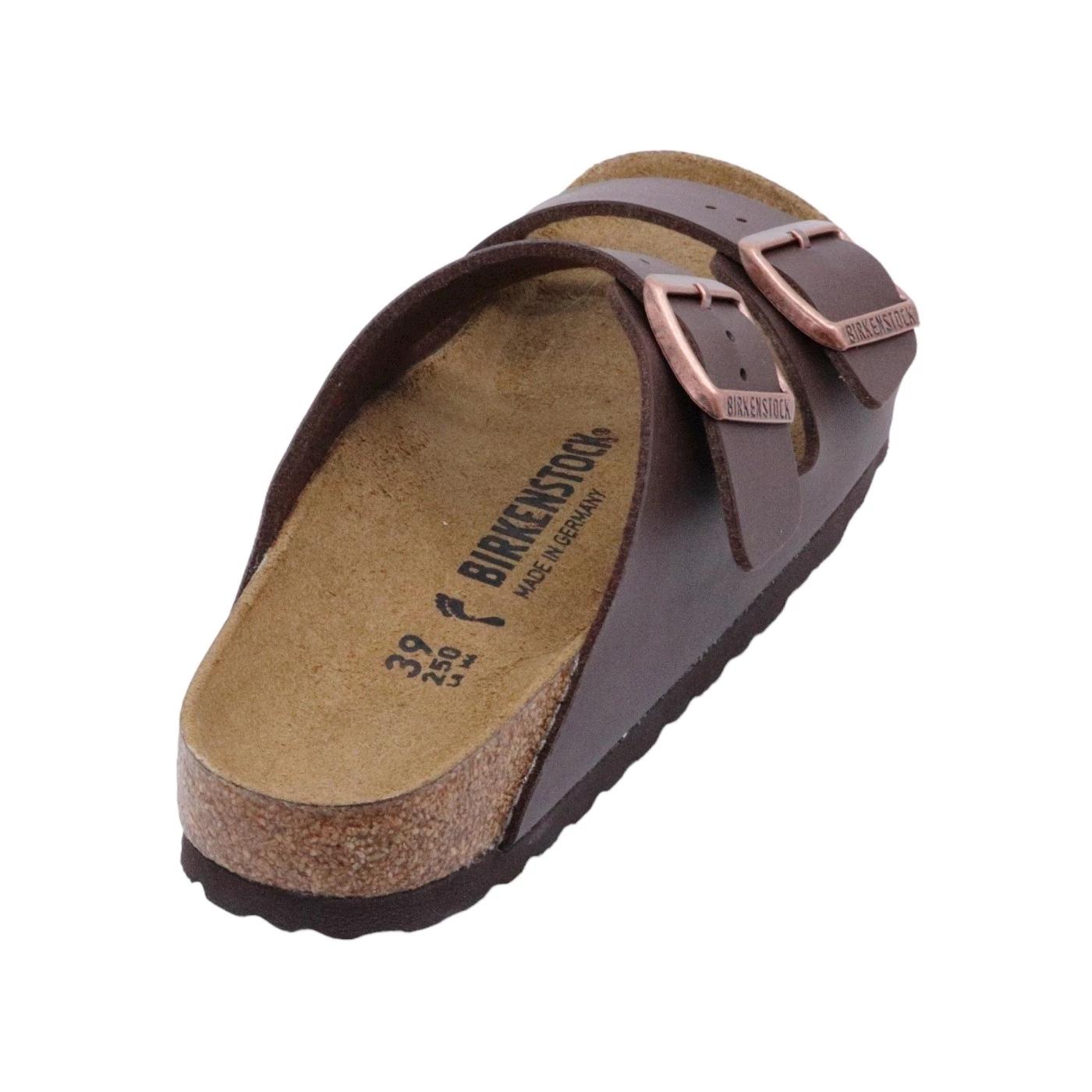 Birkenstock Arizona Birko-Flor sandalo doppia fascia Dark Brown calzata Narrow 