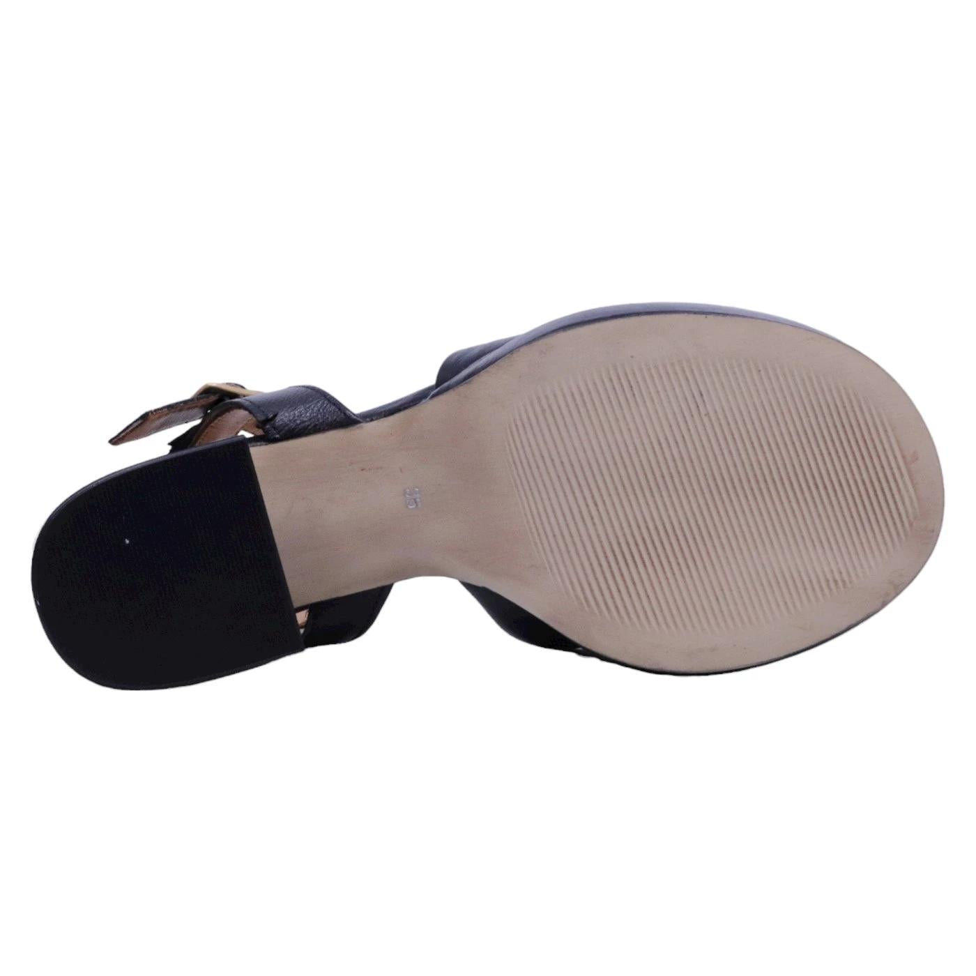 Sandalo con tacco Mjus T91005 in pelle nera 