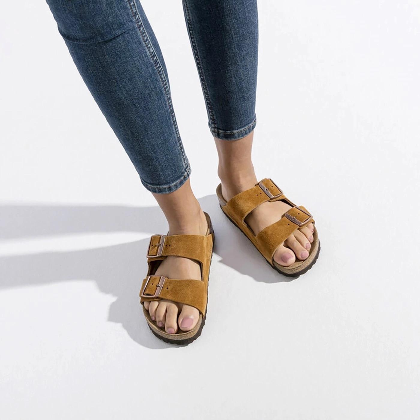 Birkenstock Arizona SFB Mink Suede Leather Narrow Fit 