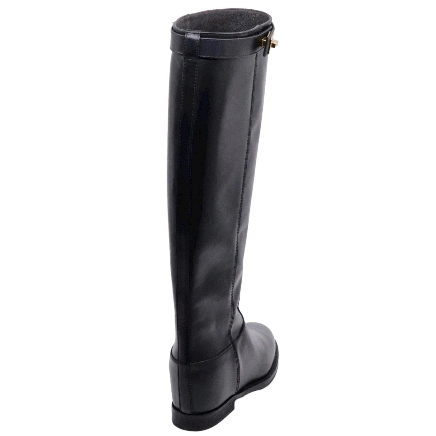 Via Roma 15 3807 Santa Monica stivale donna in pelle nera Made in Italy 