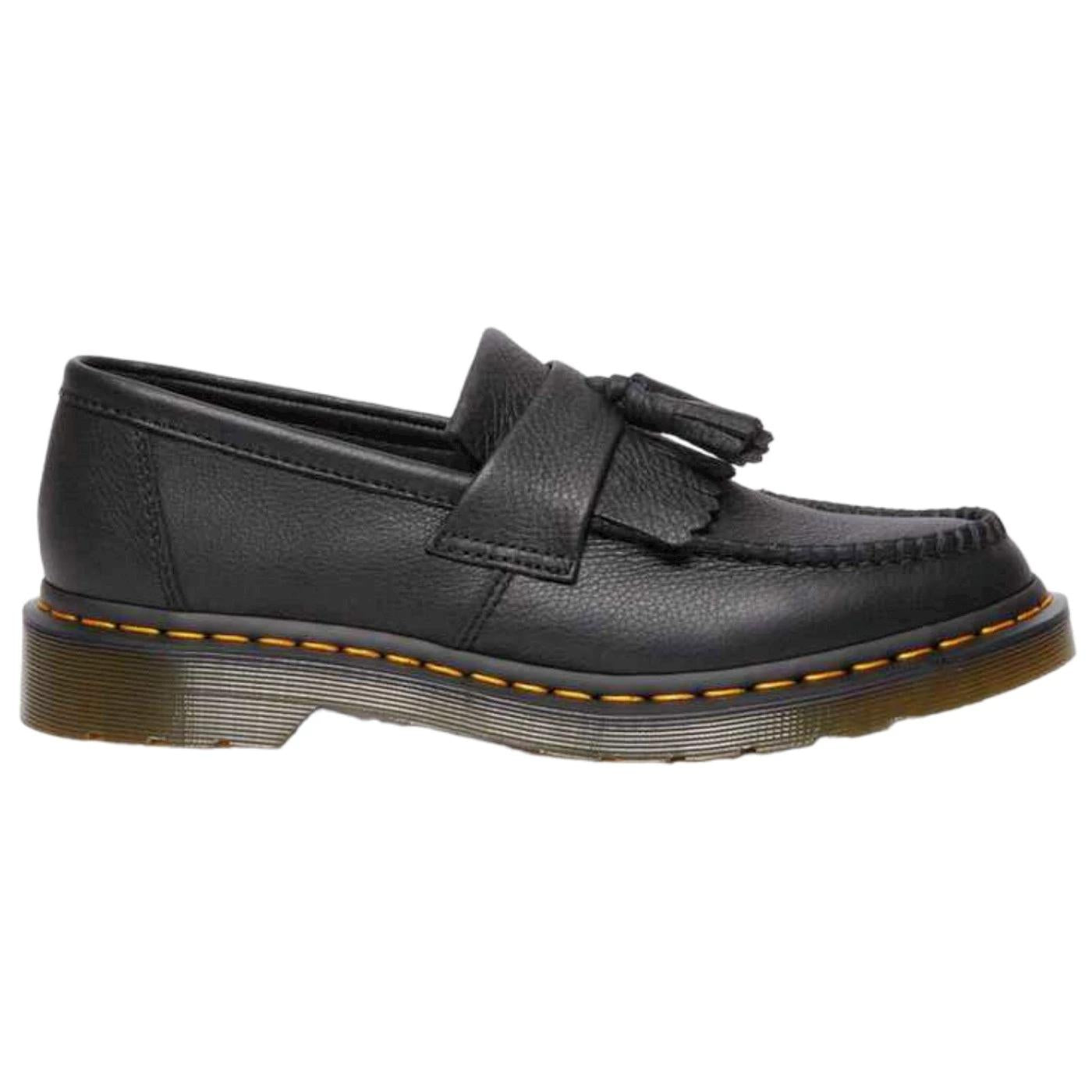 Dr Martens Adrian Mocassino donna in pelle virginia nera con nappine e frange 