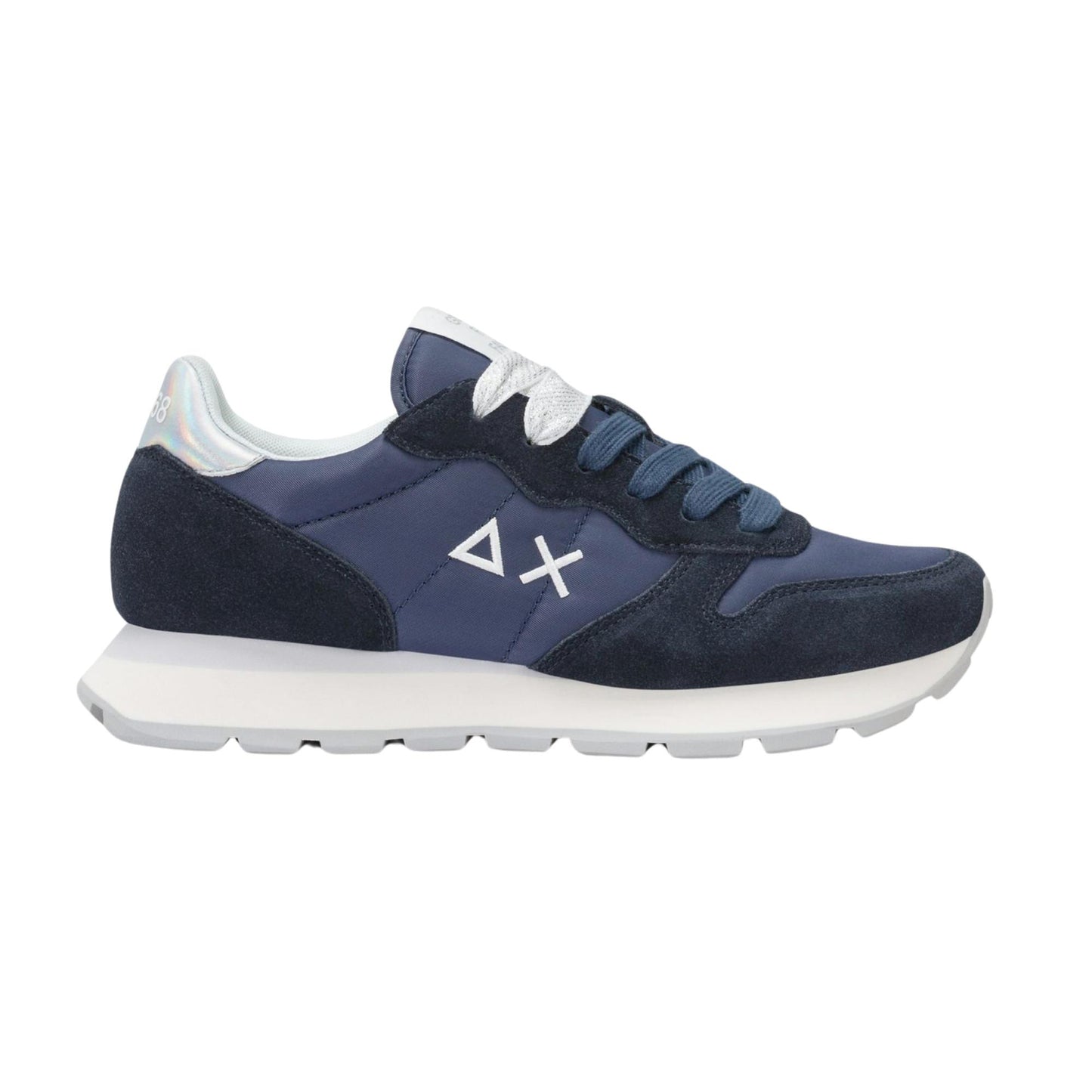 SUN68 Ally Gold Silver Z36202-07 sneaker donna in camoscio e nylon blu navy 