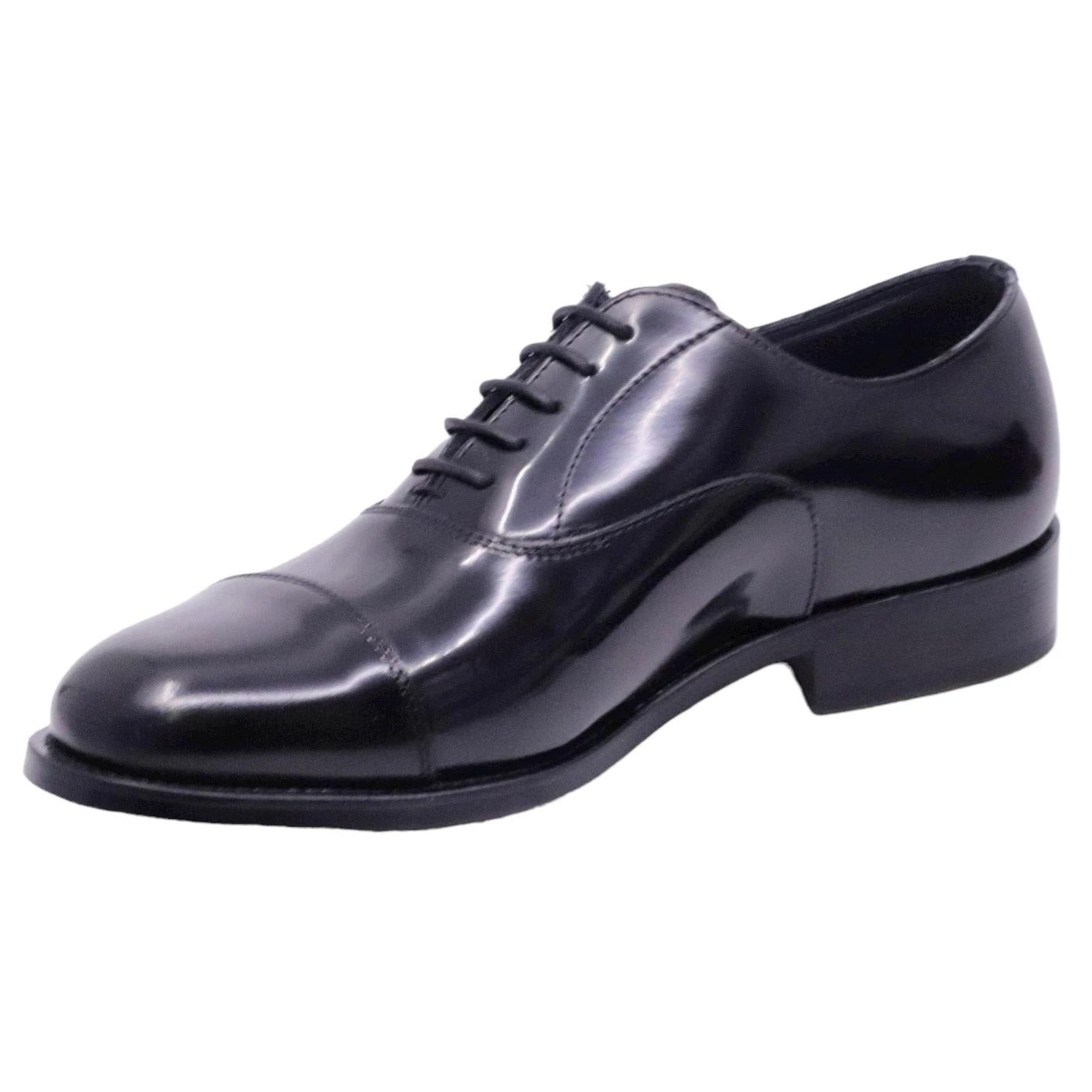 Scarpa francesina uomo di Seboy's 3055 in pelle nera spazzolata 