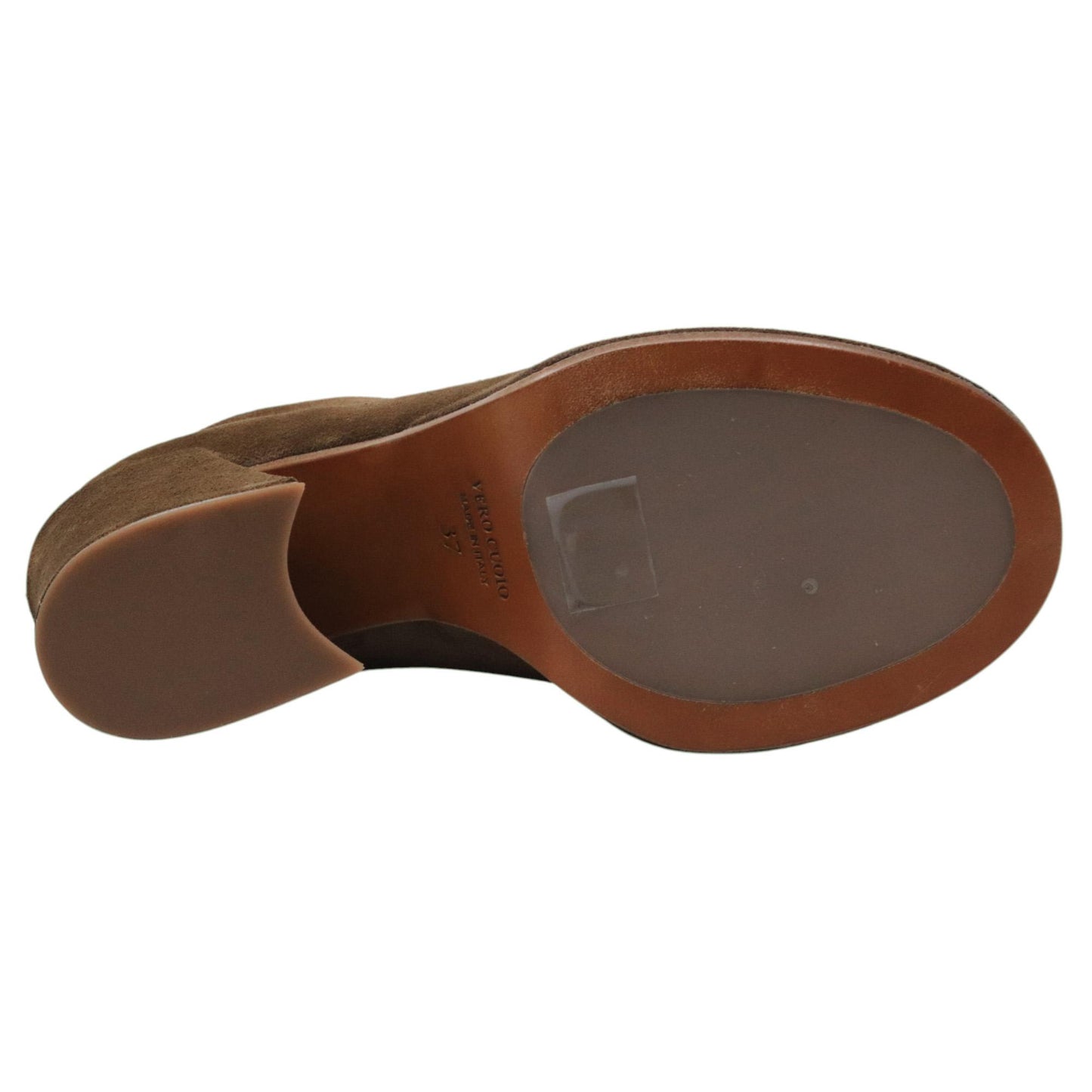 Stivaletto donna Curiositè 2735 in camoscio marrone con punta aperta 