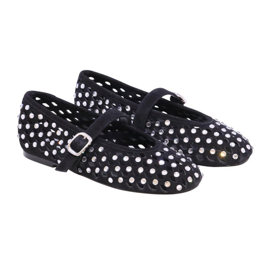 Steve Madden Rerun ballerina donna in suede nero 