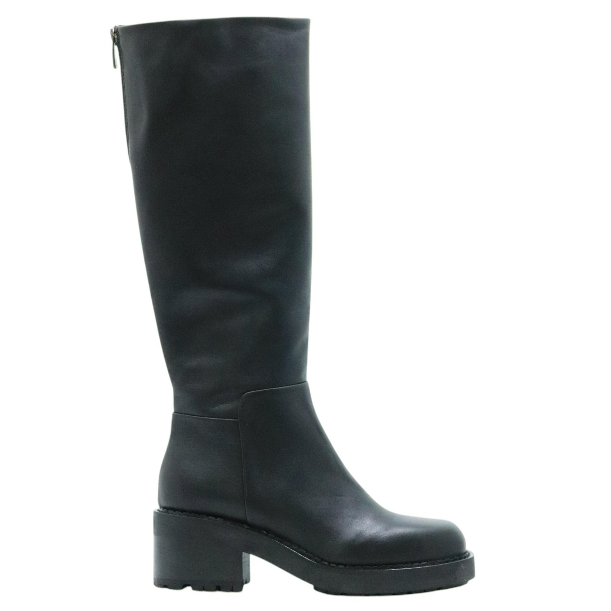 Curiositè 2833 stivale donna pelle nera zip posteriore 