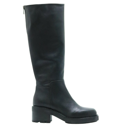Curiositè 2833 stivale donna pelle nera zip posteriore 