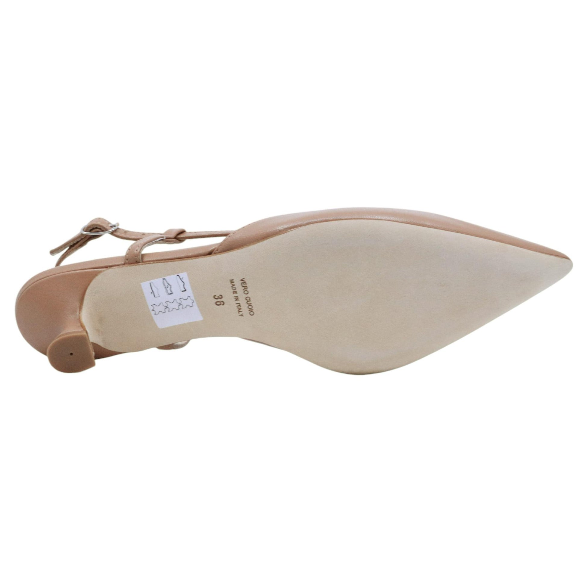 Slingback donna Anna F 1410 in pelle beige 