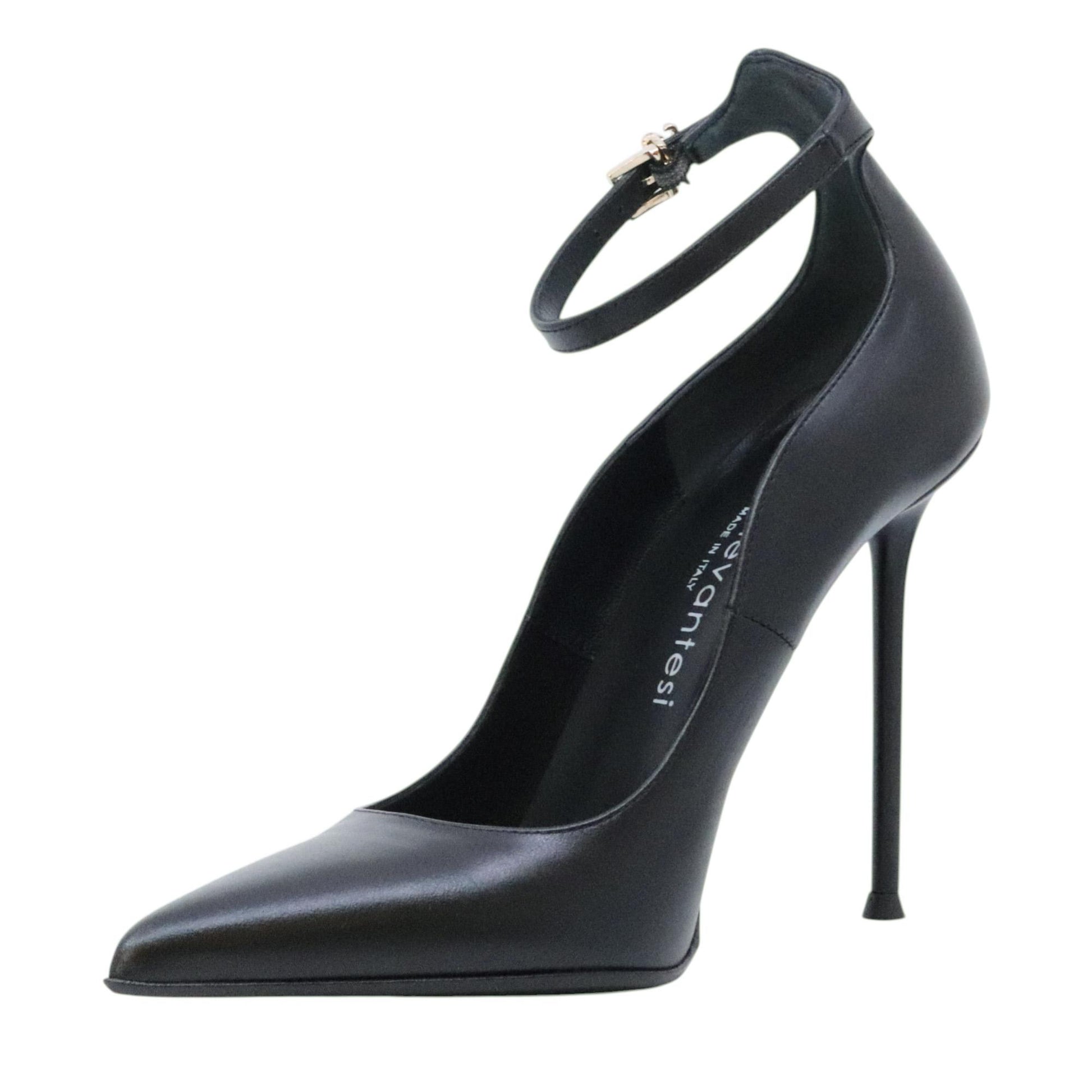 Sergio Levantesi Livia56 décolleté donna pelle nero cinturino 