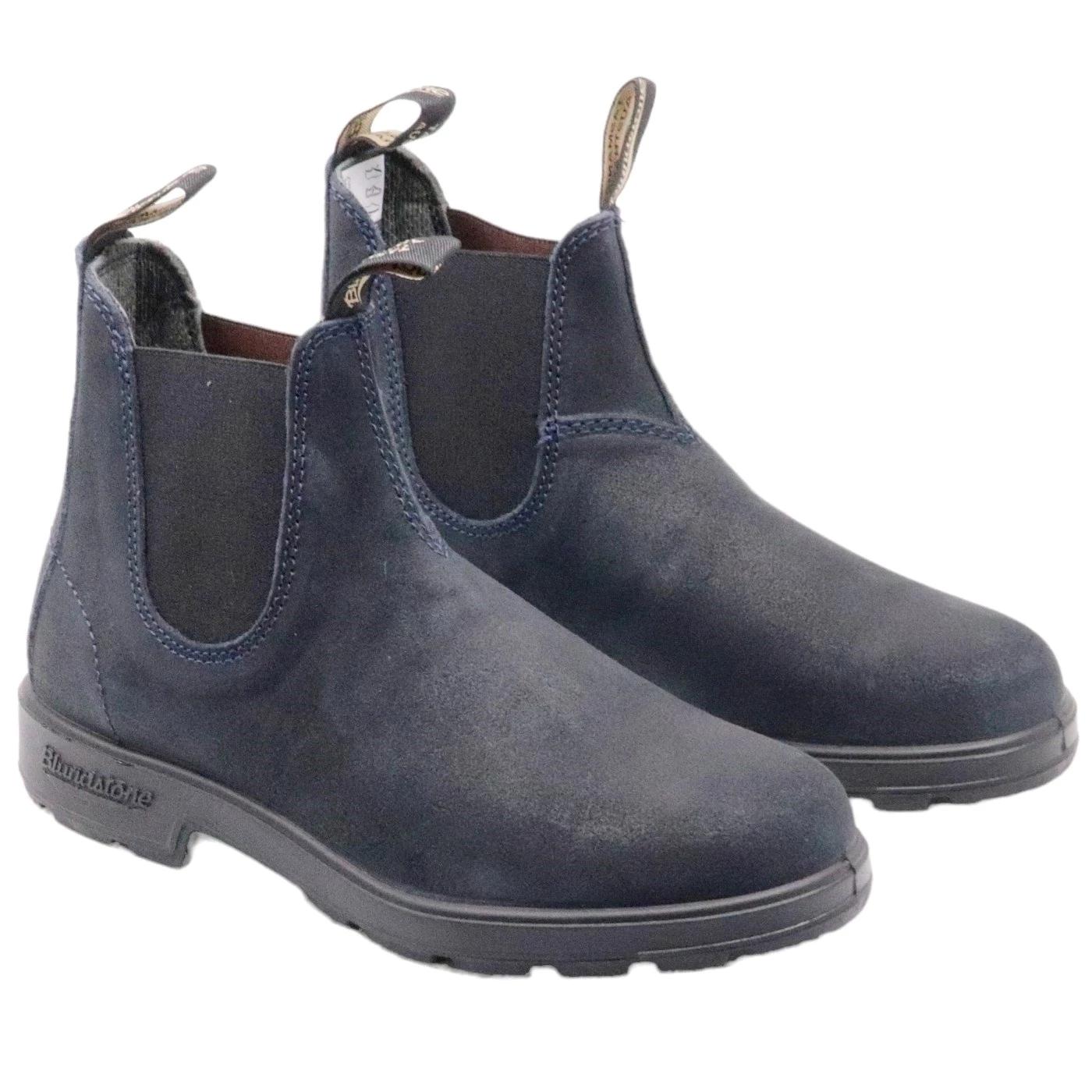 Blundstone 1912 chelsea boot uomo in camoscio cerato blu 