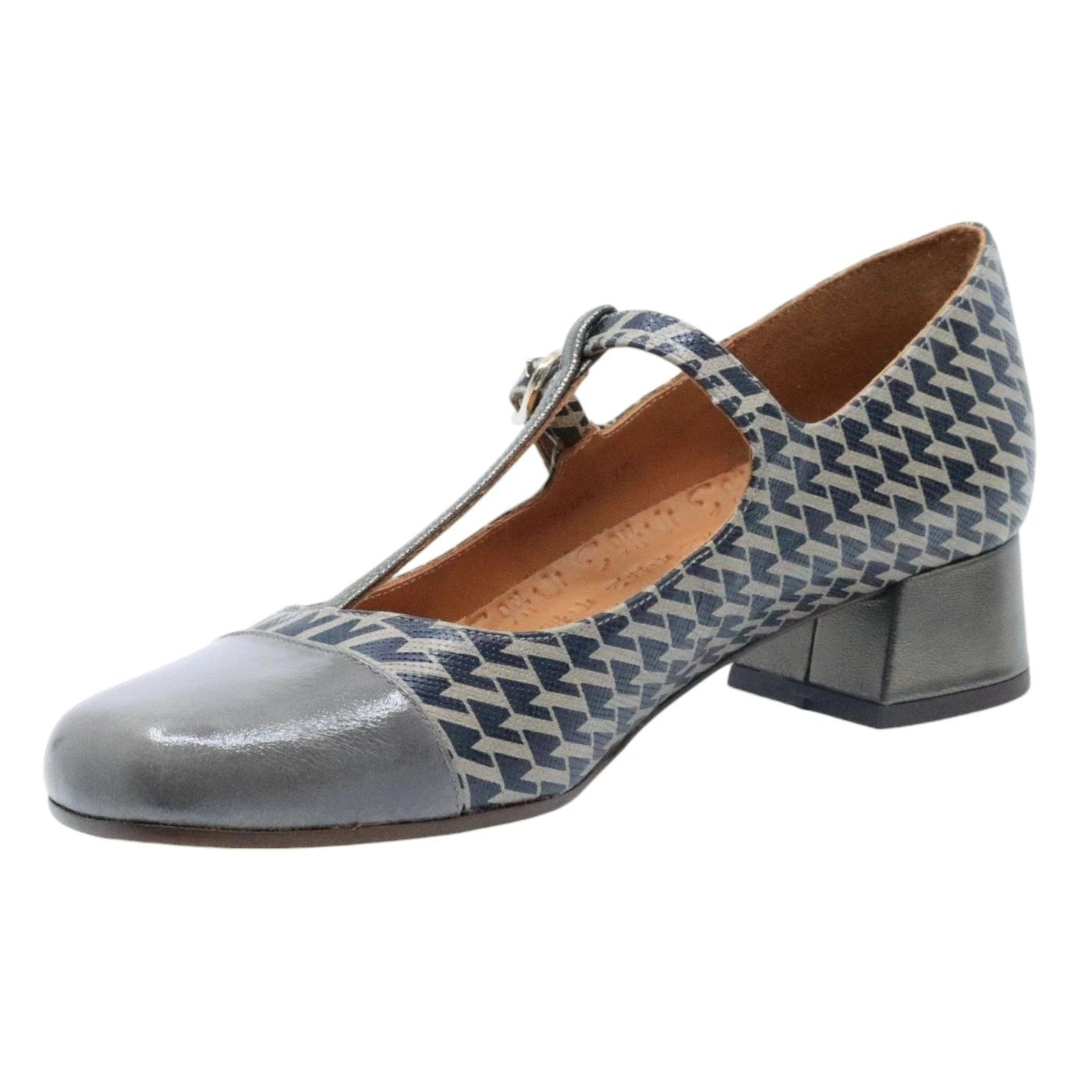Scarpe mary jane Chie Mihara Revita45 in pelle grigio lucida 