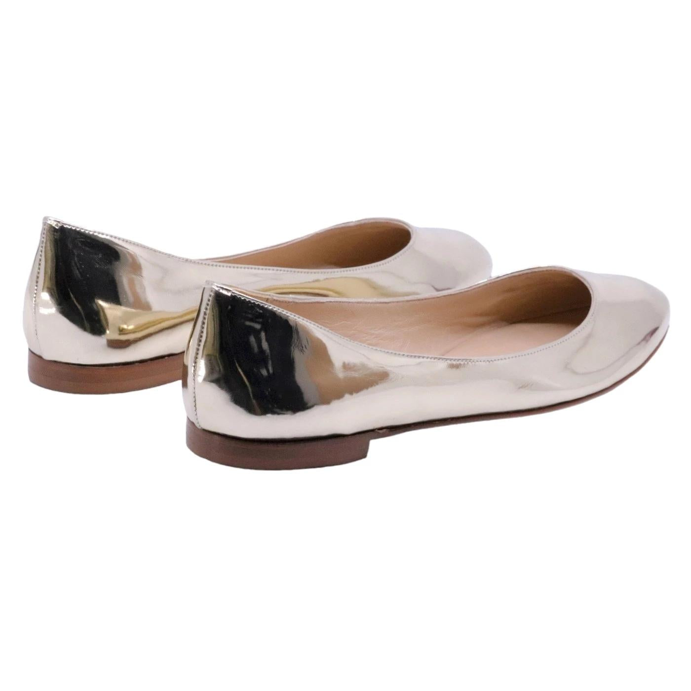 Ballerina Fabio Rusconi S3442 da donna in morbida pelle specchiata di colore platino 