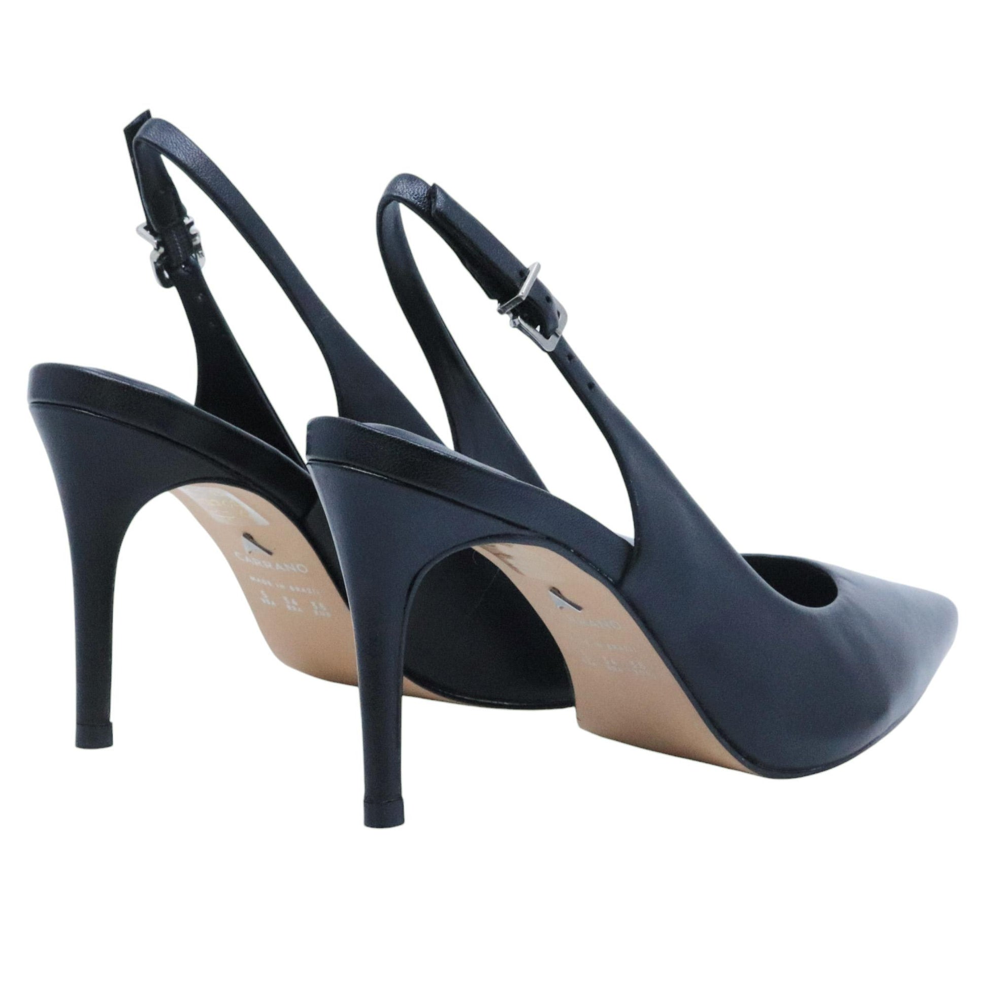 Slingback donna Carrano 195096 in pelle di colore nero 