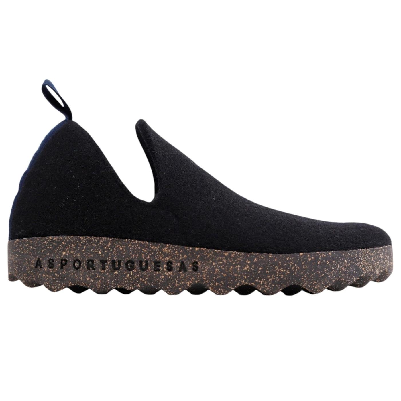 Asportuguesas City scarpa in lana naturale nera 