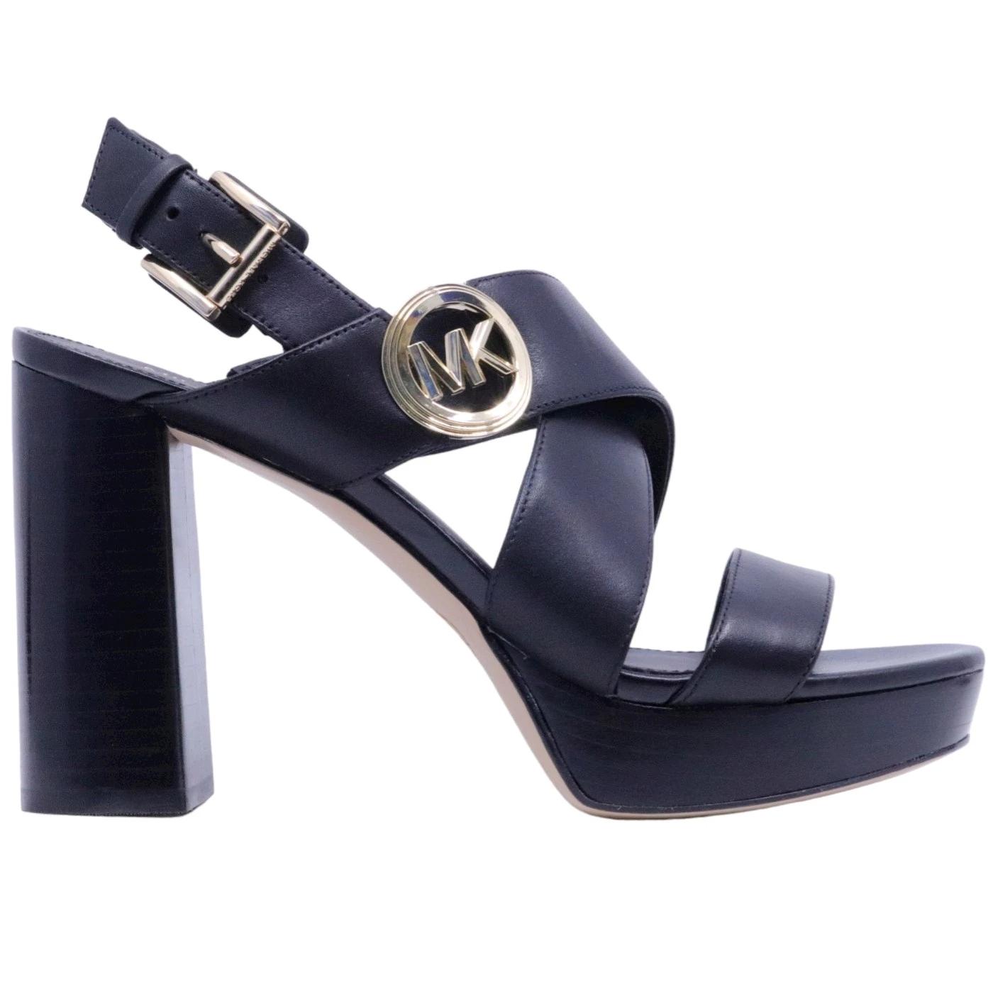 Sandalo con tacco Michael Kors Vera in pelle nera 