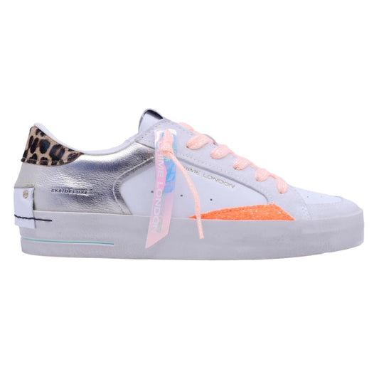 Sneaker donna Crime London 27101 sk8 Deluxe in pelle bianca e oro 