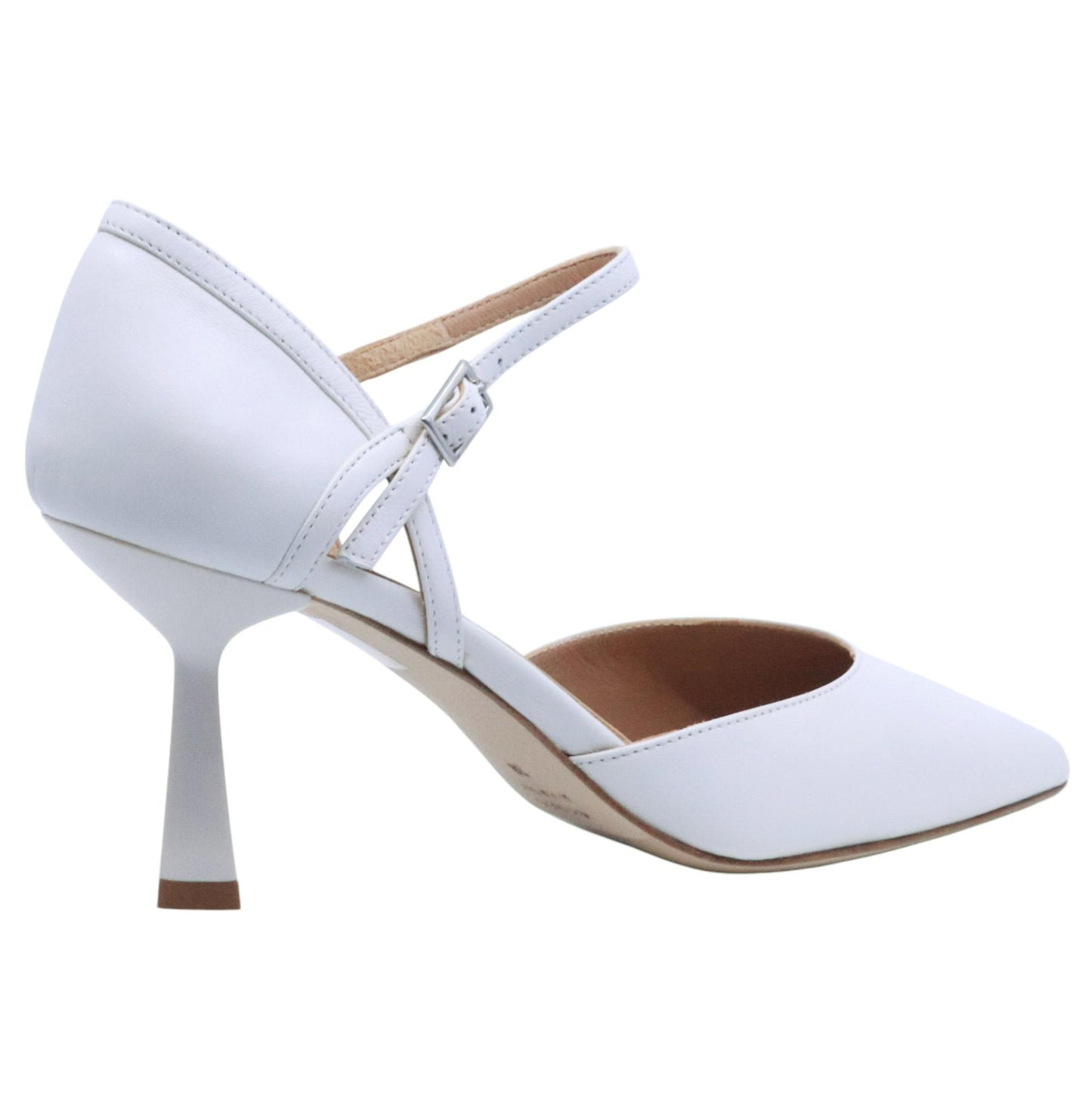 Décolleté donna Chantal 2330 in pelle bianco latte 