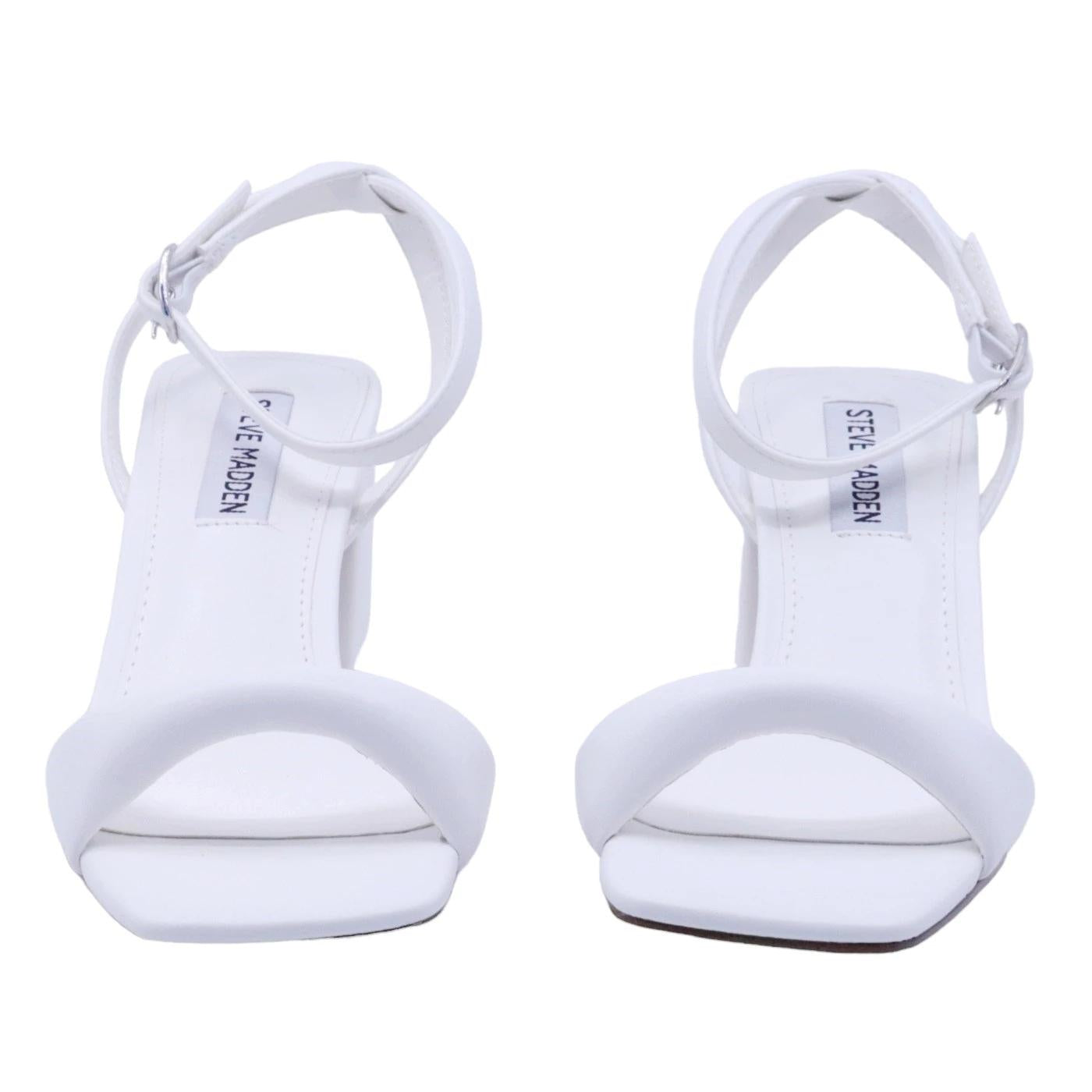 Sandalo con tacco Steve Madden Bibi in similpelle color bianco 