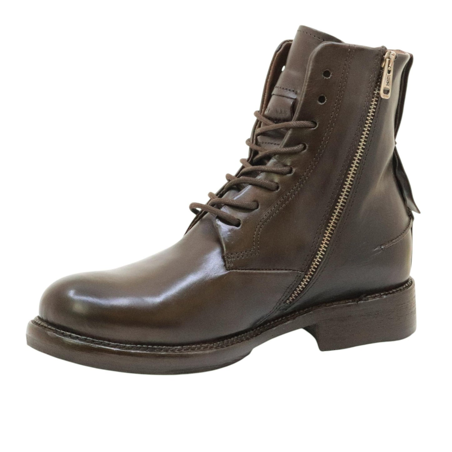 stivaletto uomo in pelle marrone Z18201FONDENTE AS98