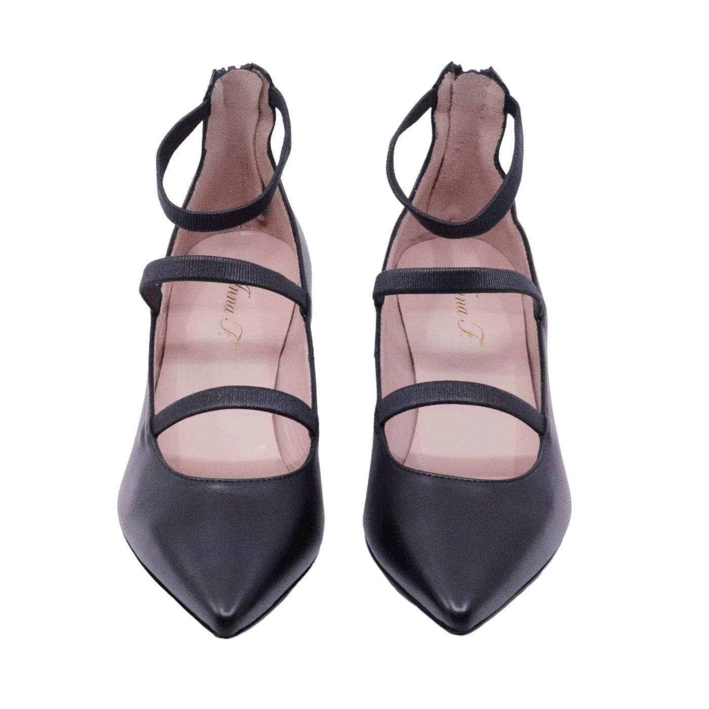 Décolleté donna Anna F 1656 in elegante pelle di colore nera 