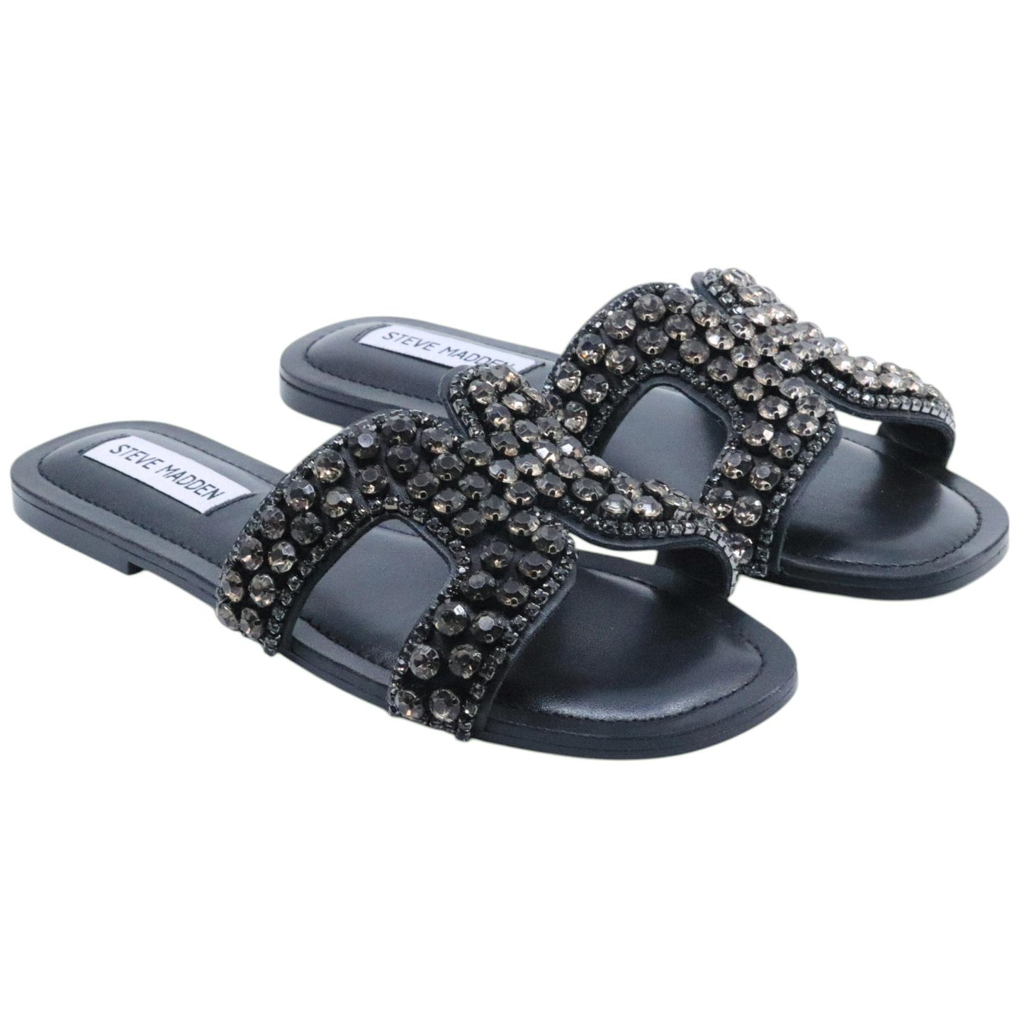 Ciabatta Steve Madden Zaira in pelle nera e strass 