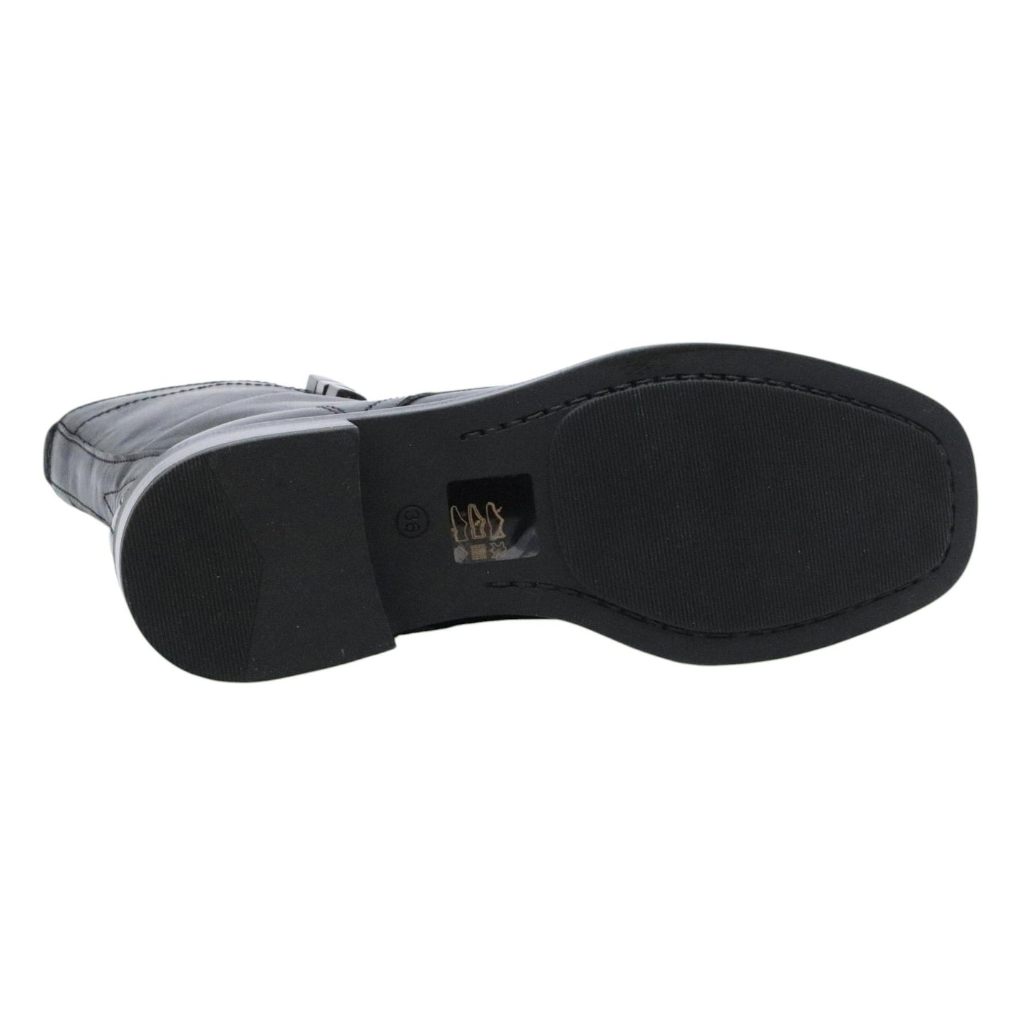 Mjus L93202 anfibio donna in pelle nera con punta quadrata 