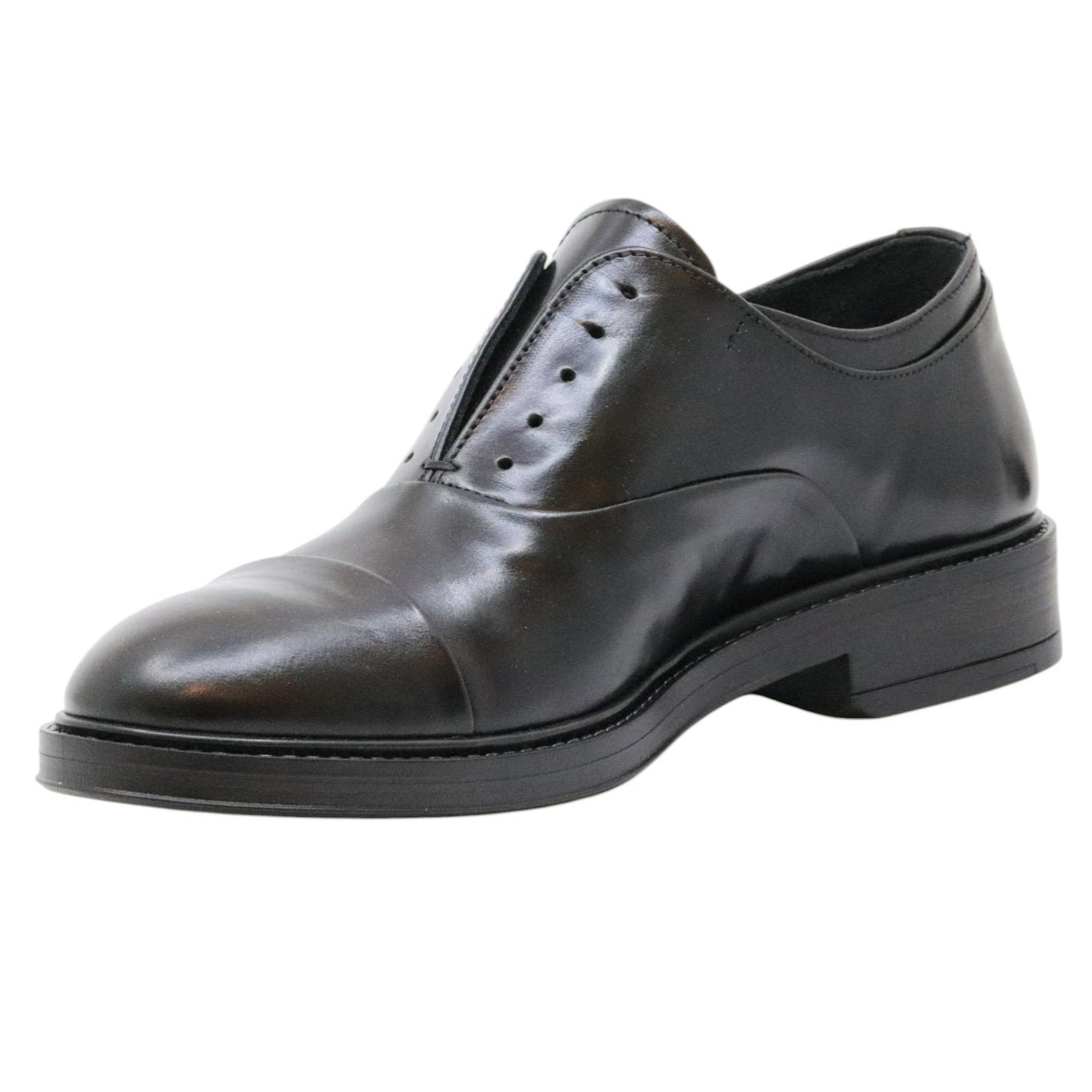 Pawelk's 15327 scarpa oxford da uomo in pelle nera 